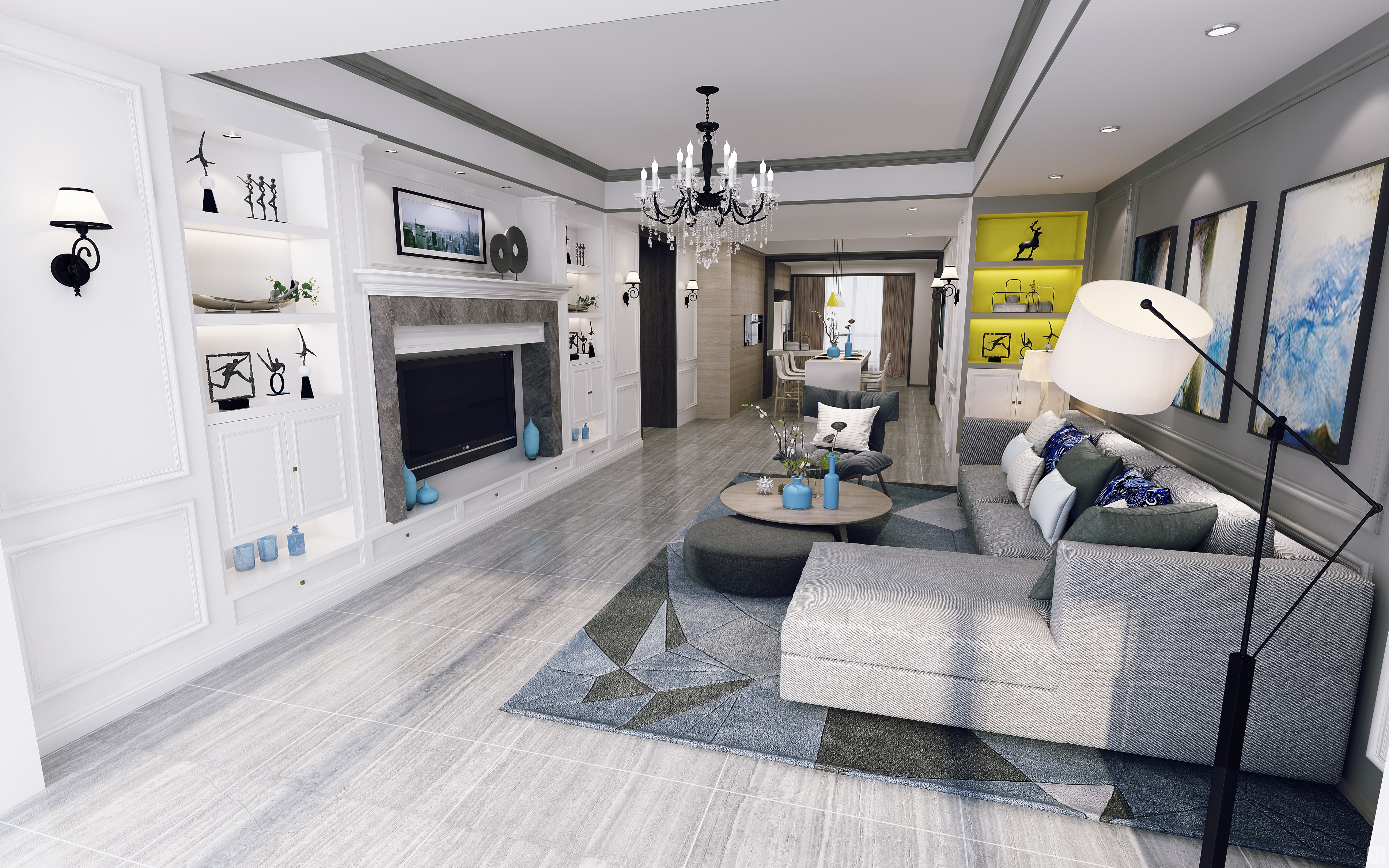 0万266㎡简欧四房装修梦想改造家 案例