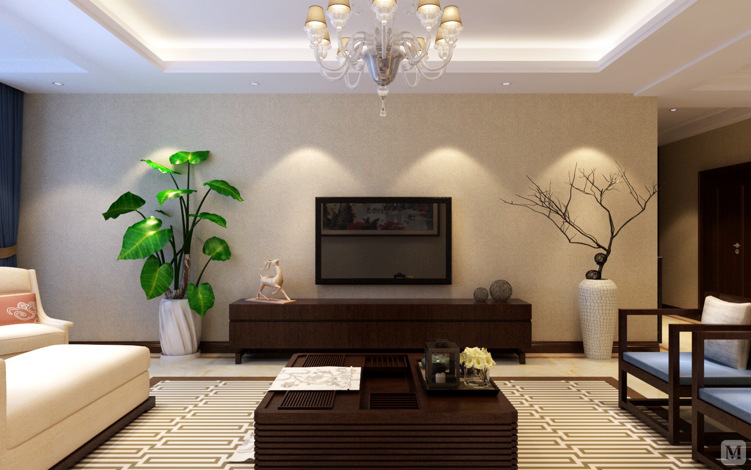 中式客厅沙发装修效果图