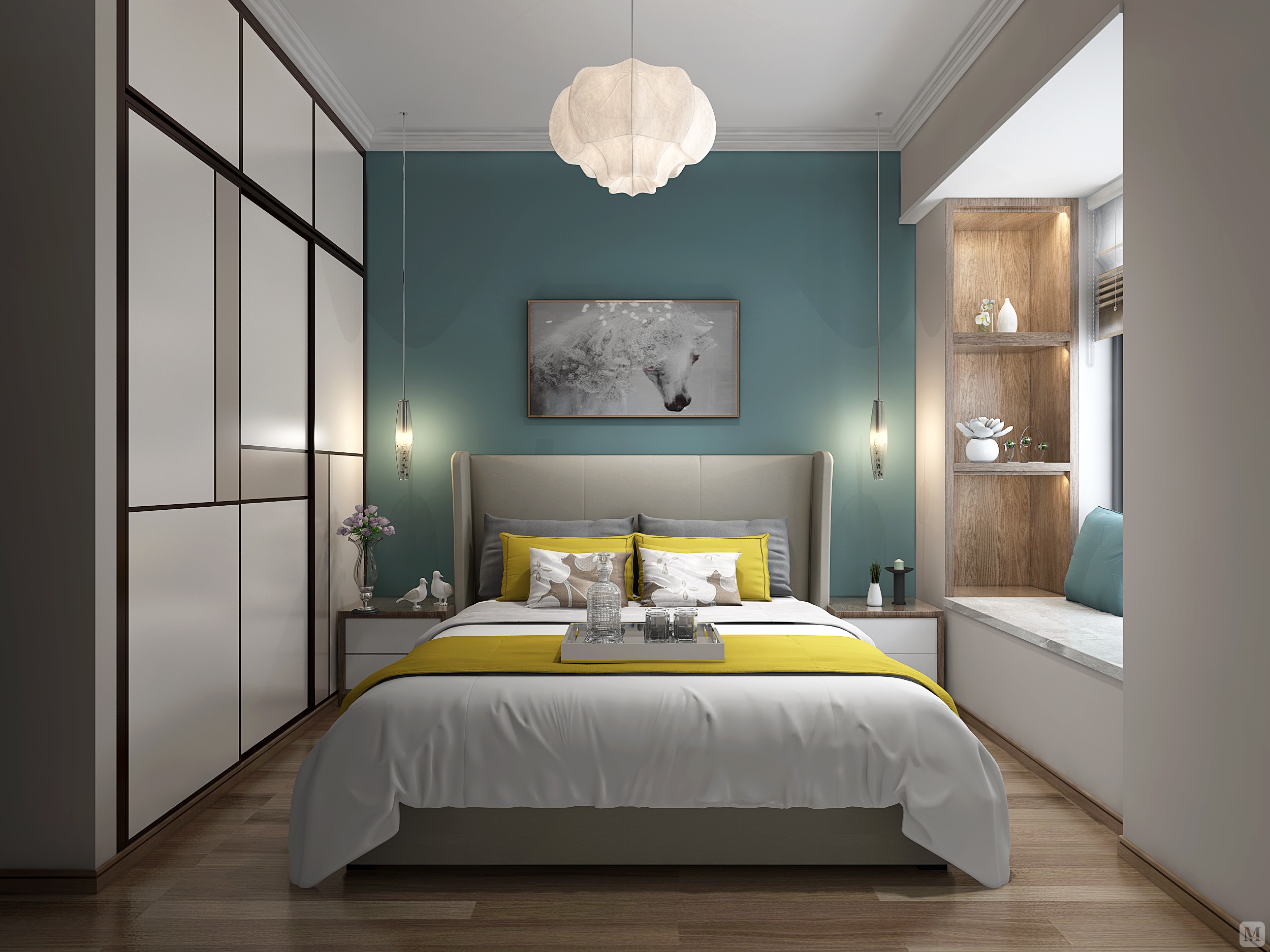 5万85㎡简约二房装修轻松,简单又不单调的家