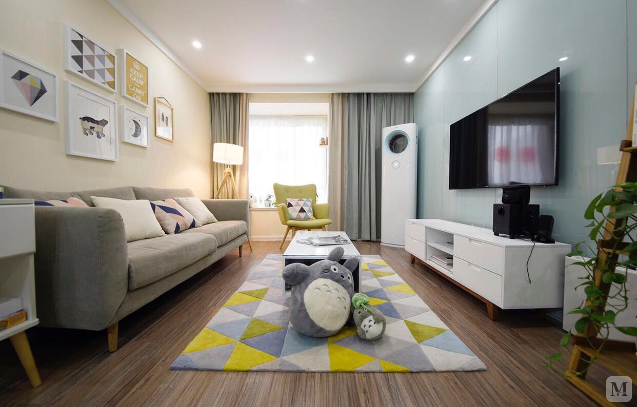 9万60㎡简欧二房装修简约简单温馨舒适