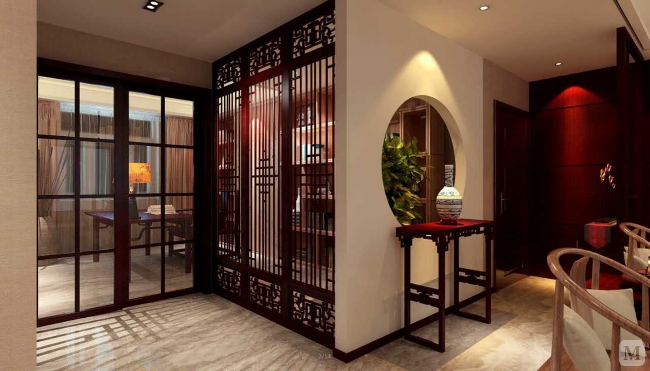 66.0万320㎡中式别墅装修万润一品苑新中式复式