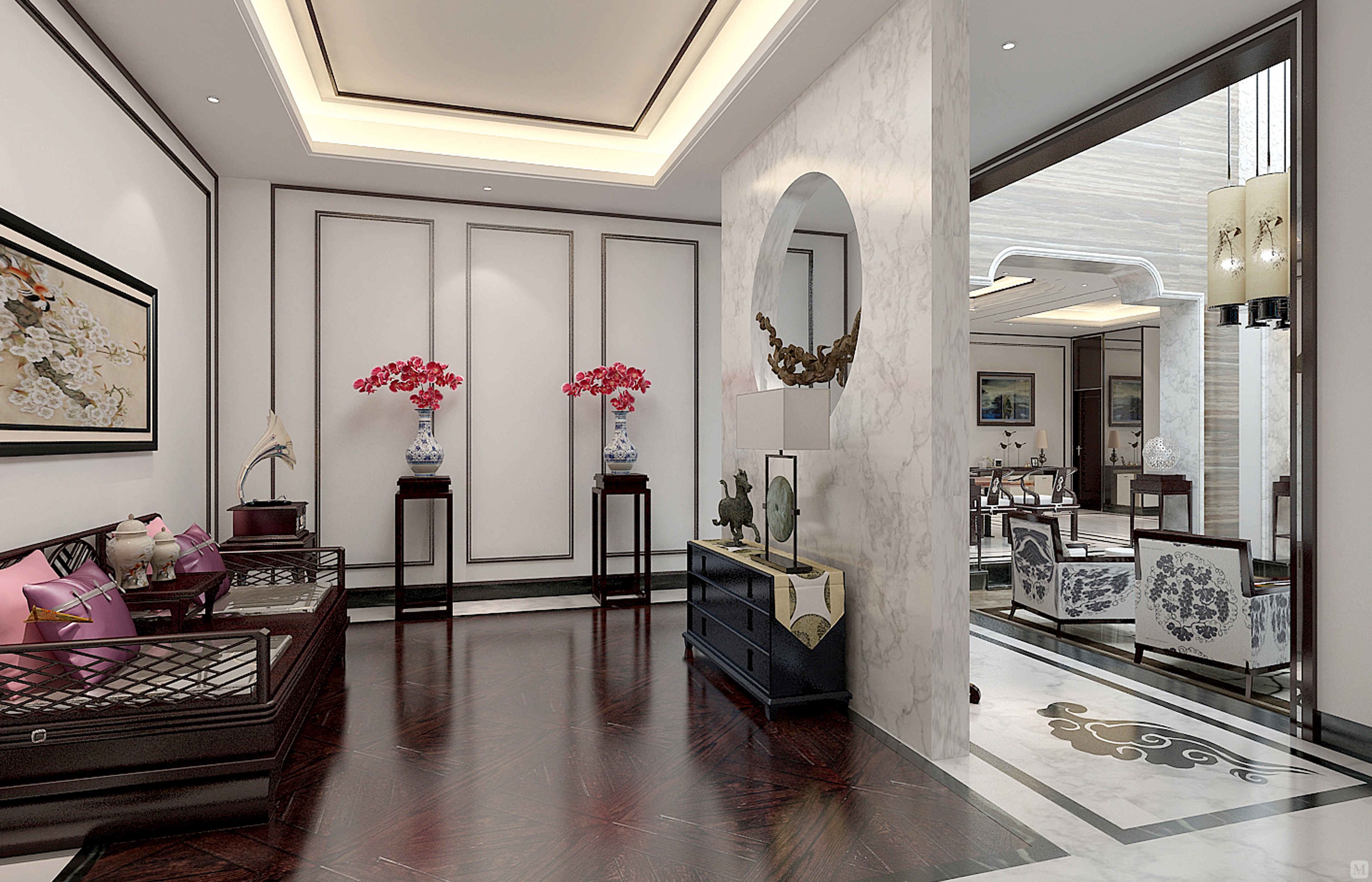 6万410㎡中式四房装修现代中国雅致主义-红星美凯龙家装效果图