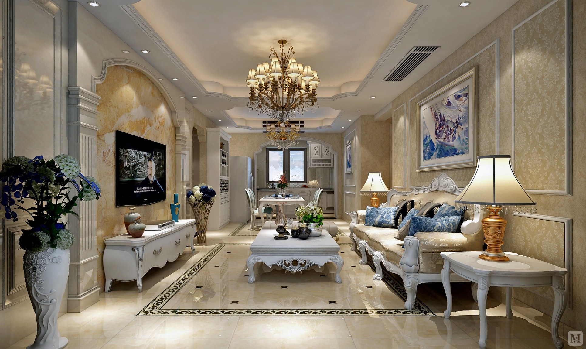 7万120㎡简欧三房装修简欧无限制享受浪漫