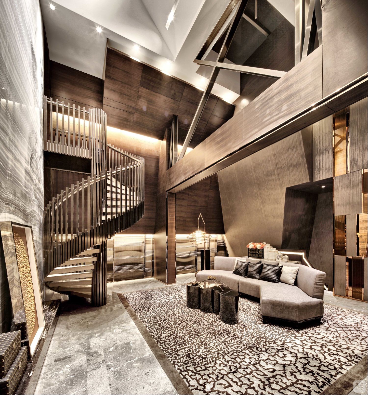 art deco客厅背景墙装修效果图