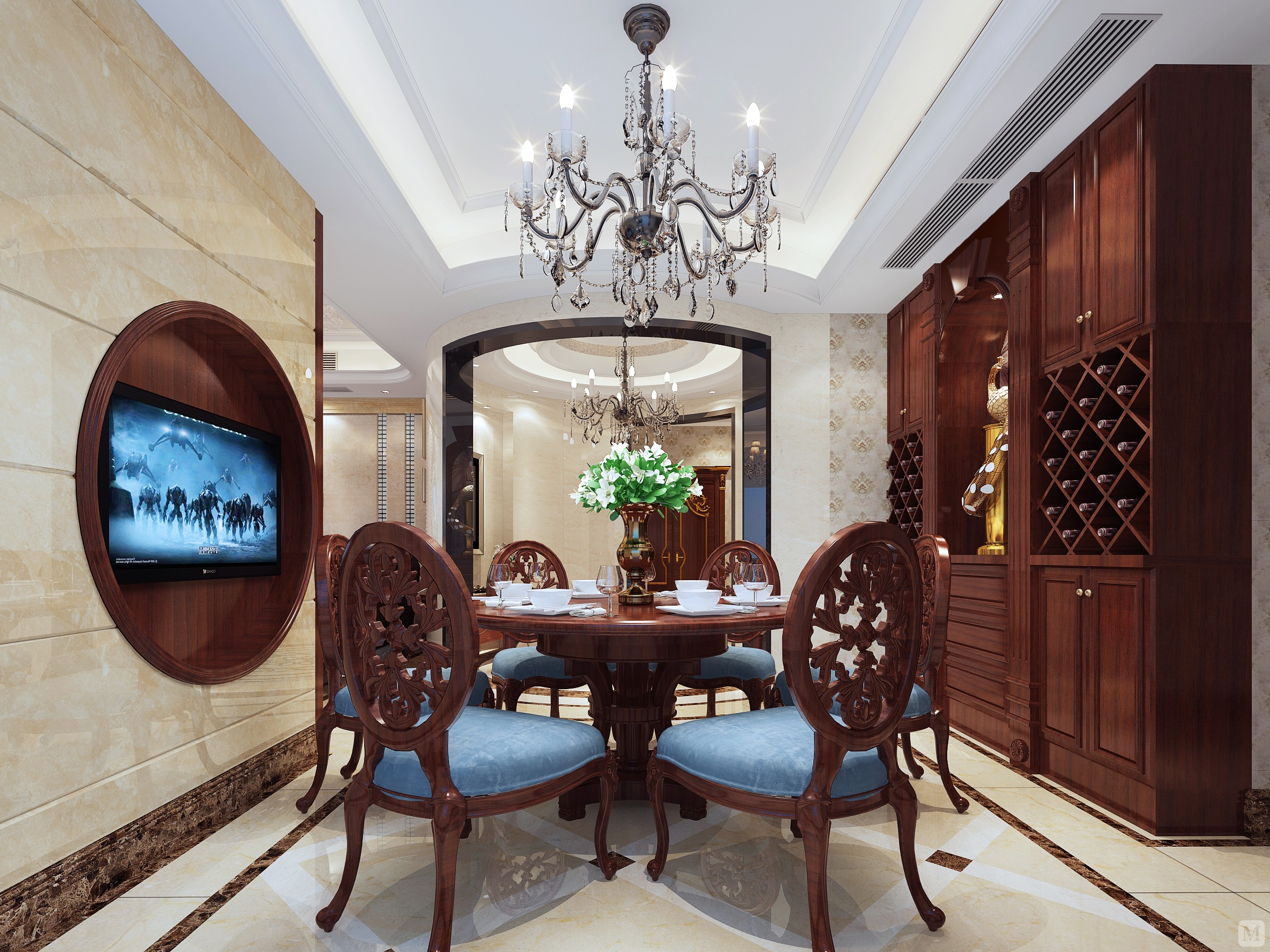 7万170㎡新古典四房装修金瀚园四房二厅新古典