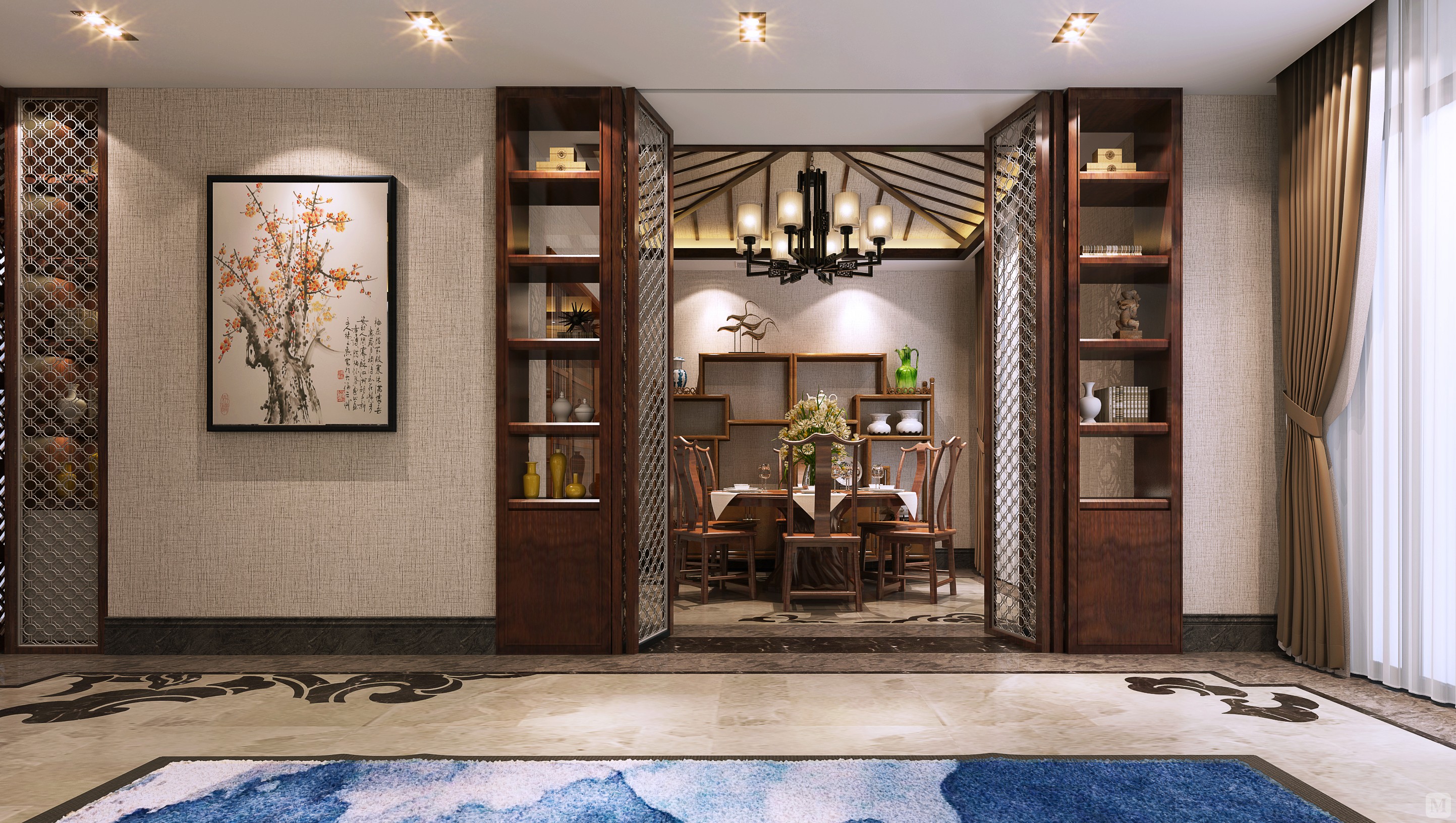 9万460㎡中式复式装修凤鸣湖之中式风格