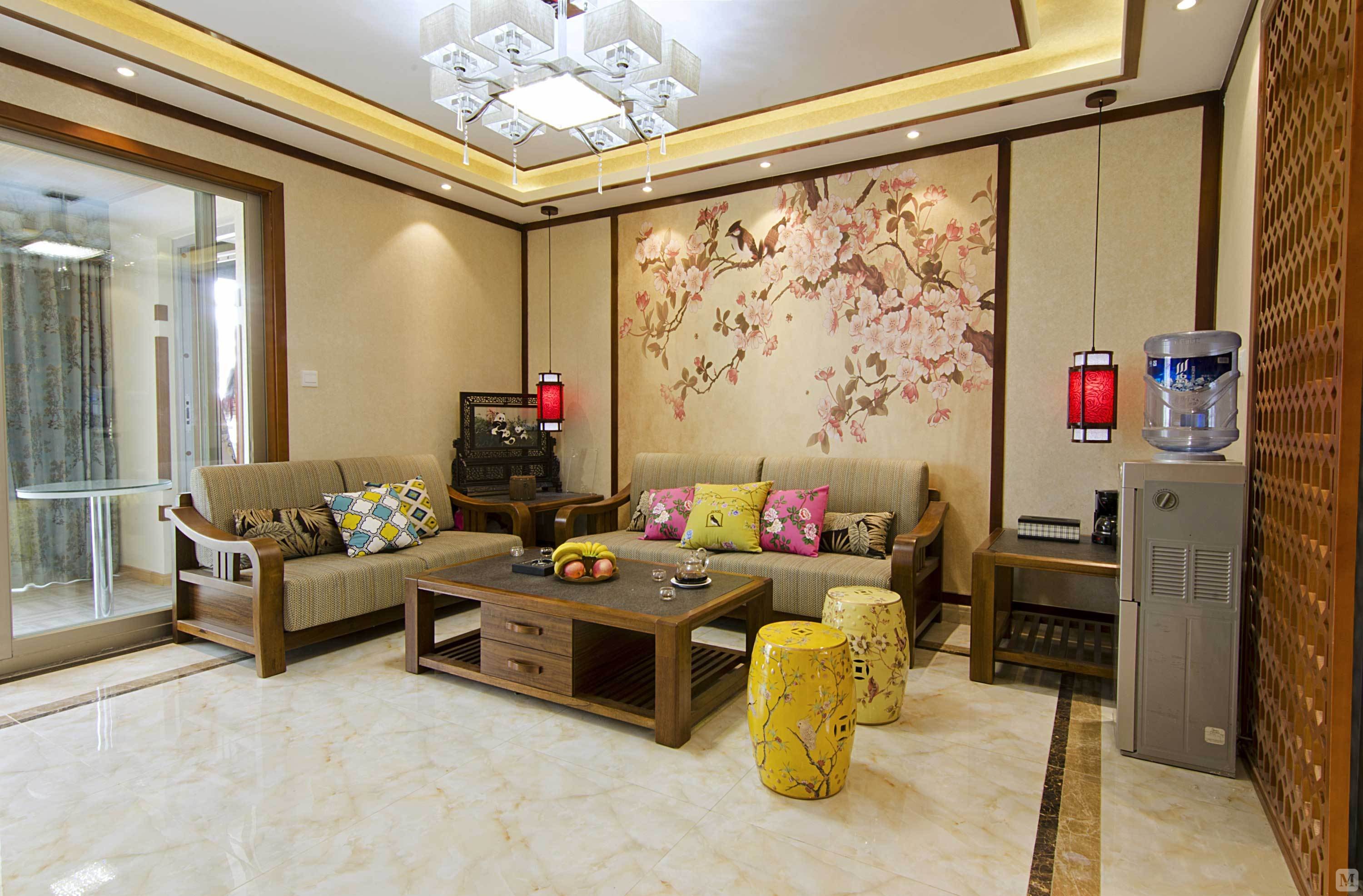 25.2万122㎡中式四房装修传统中式元素与艺术风格的完美结合