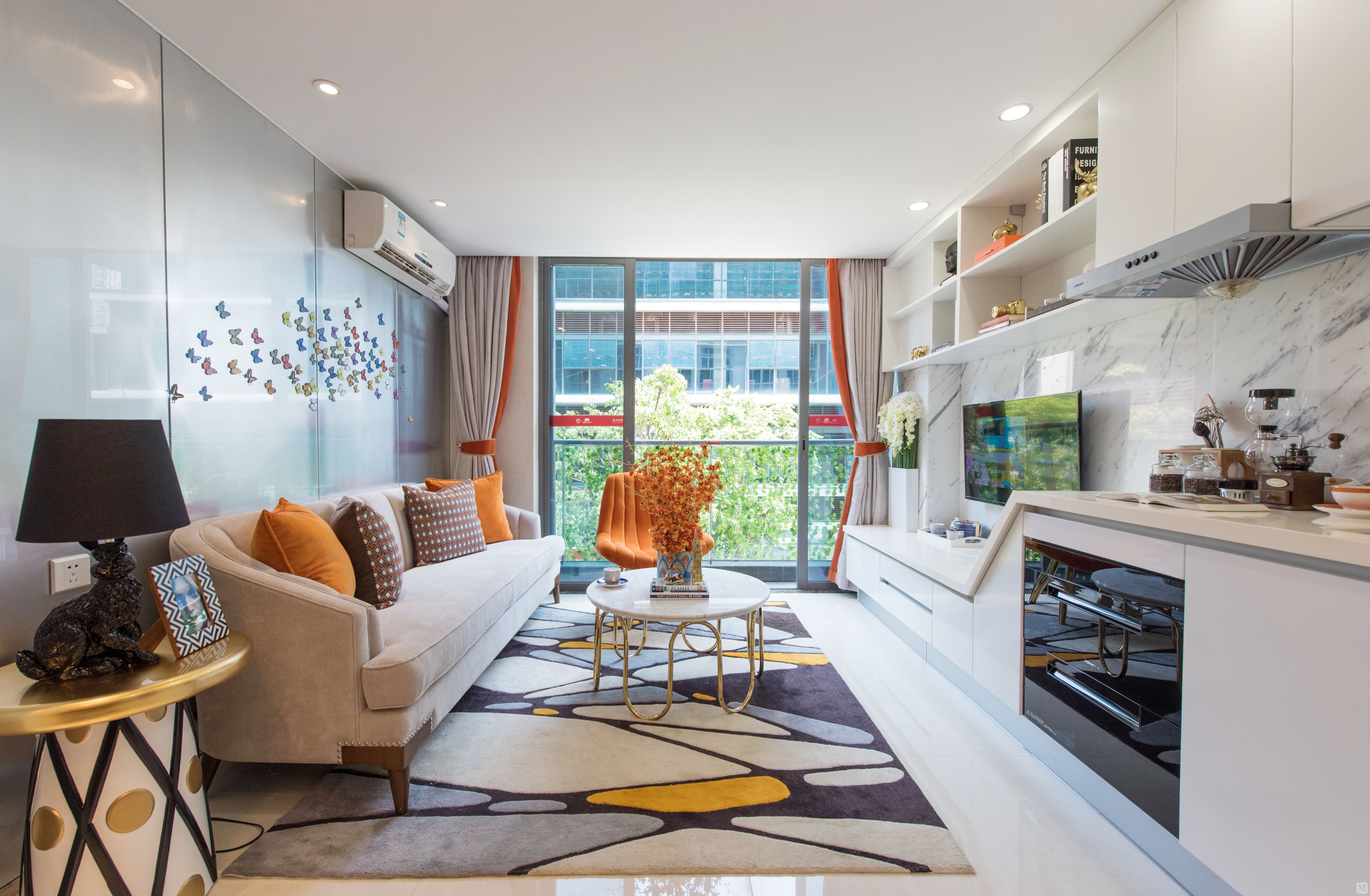 8万76㎡简约二房装修绿梅公寓现代简约-红星美凯龙家装效果图