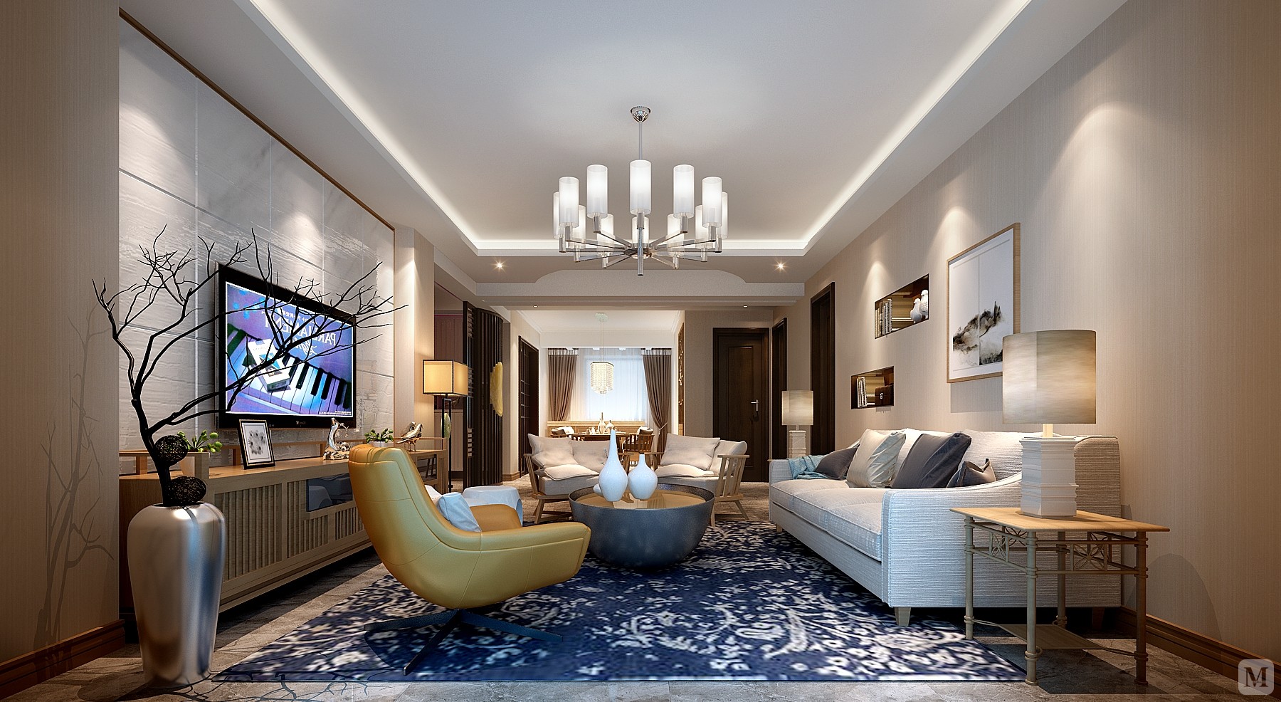 7万114㎡简约三房装修挪威森林114㎡设计方案