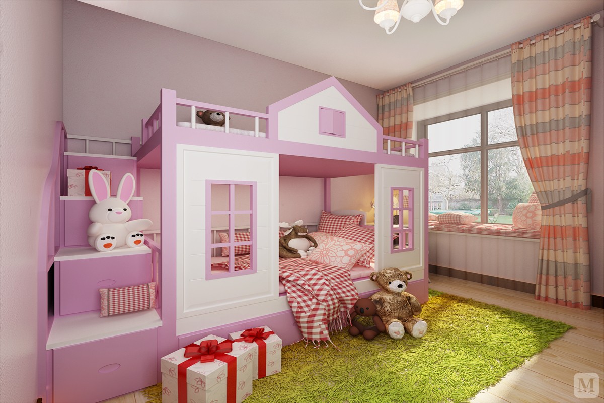 餐厅,卫生间及主卧体现了庄重的中式风格,而次卧设计为公主房,满足