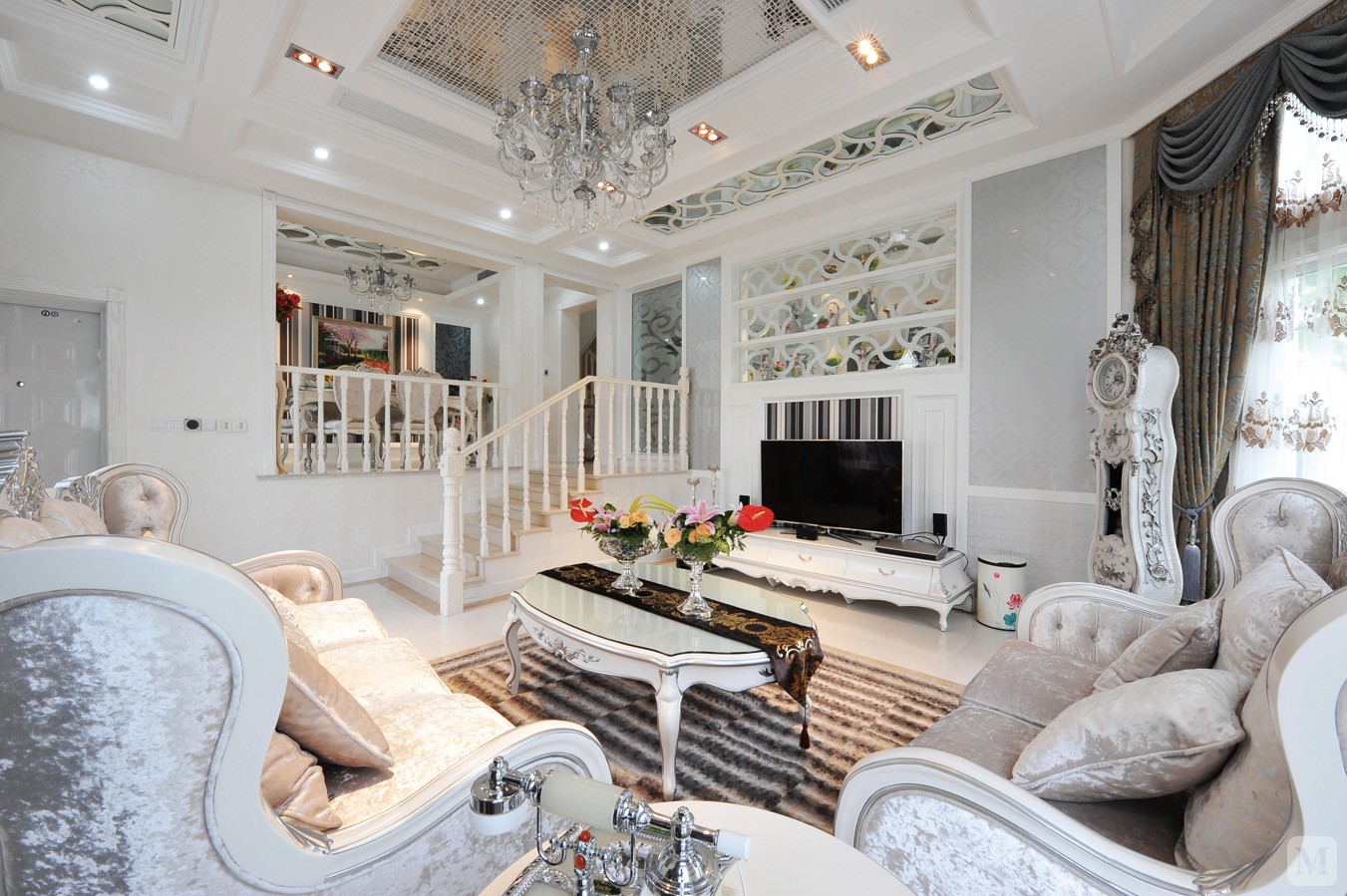 5万450㎡简欧复式装修中海世纪公馆简欧风格