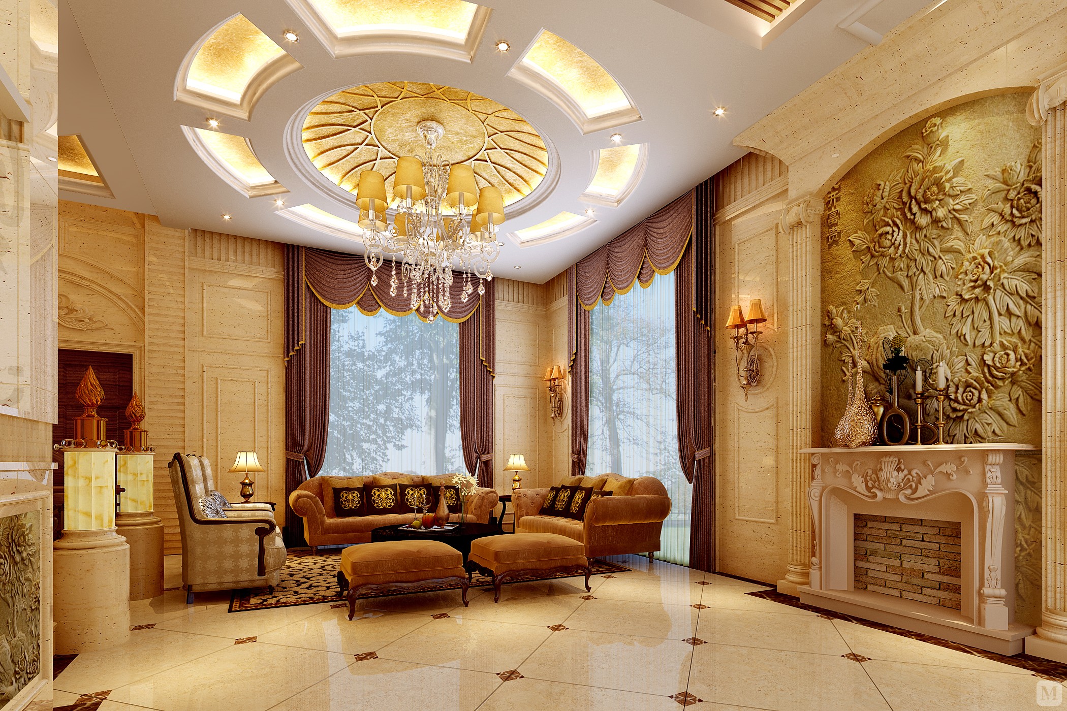 6万250㎡简欧复式装修嘉怡别墅欧式风格设计-红星美凯龙家装效果图