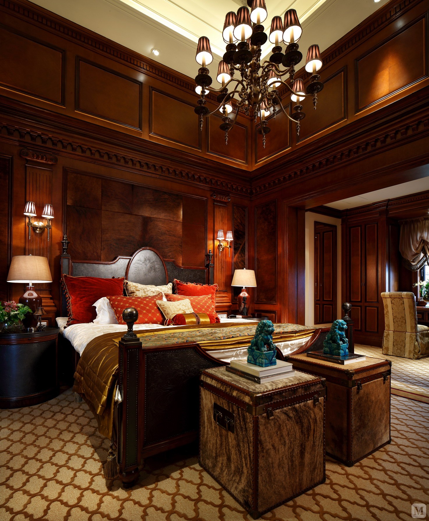 美式 #三室 古典风格在设计时强调空间的独立性,配线的选择要比新