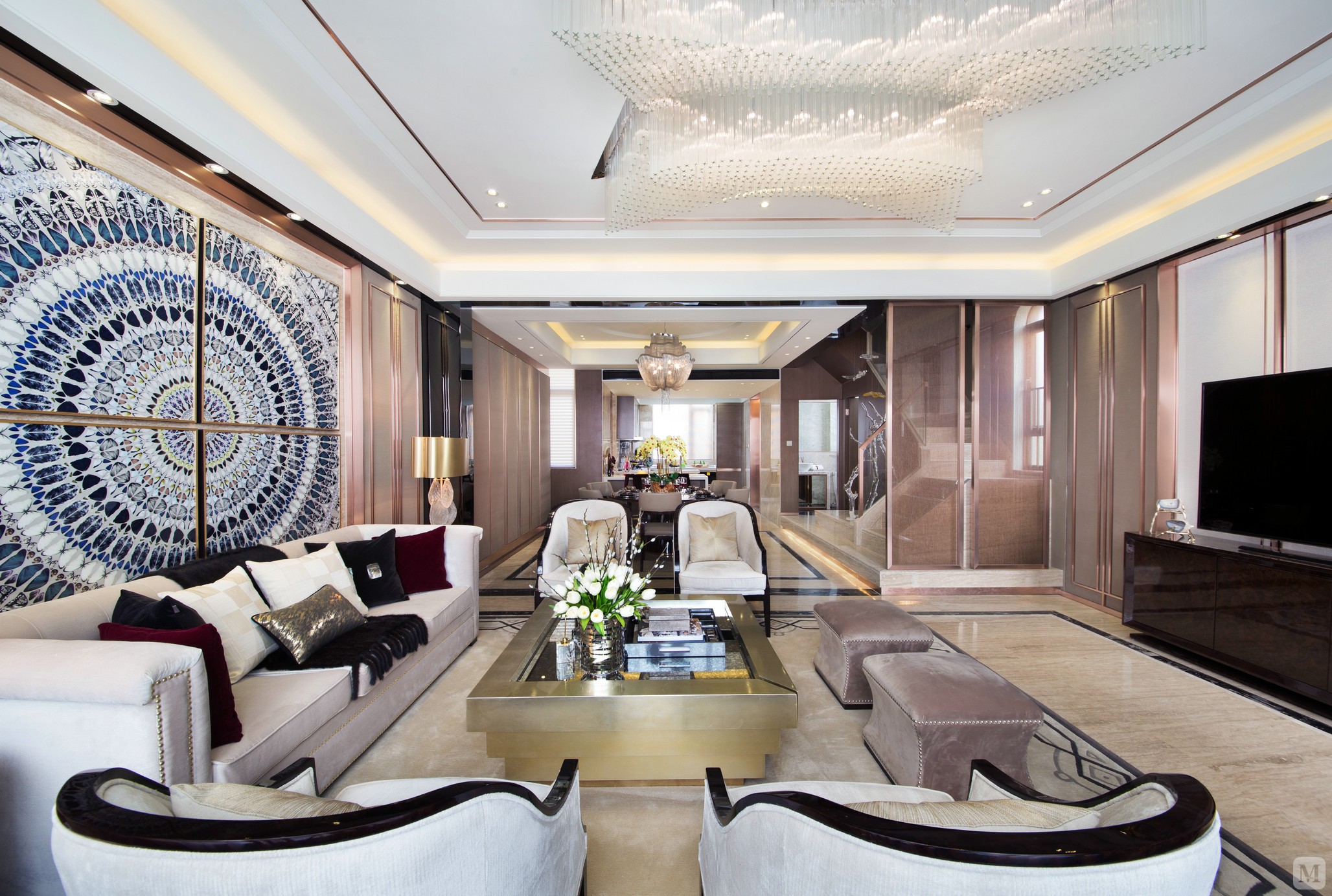 69.1万322㎡简欧别墅装修森兰名佳简欧设计