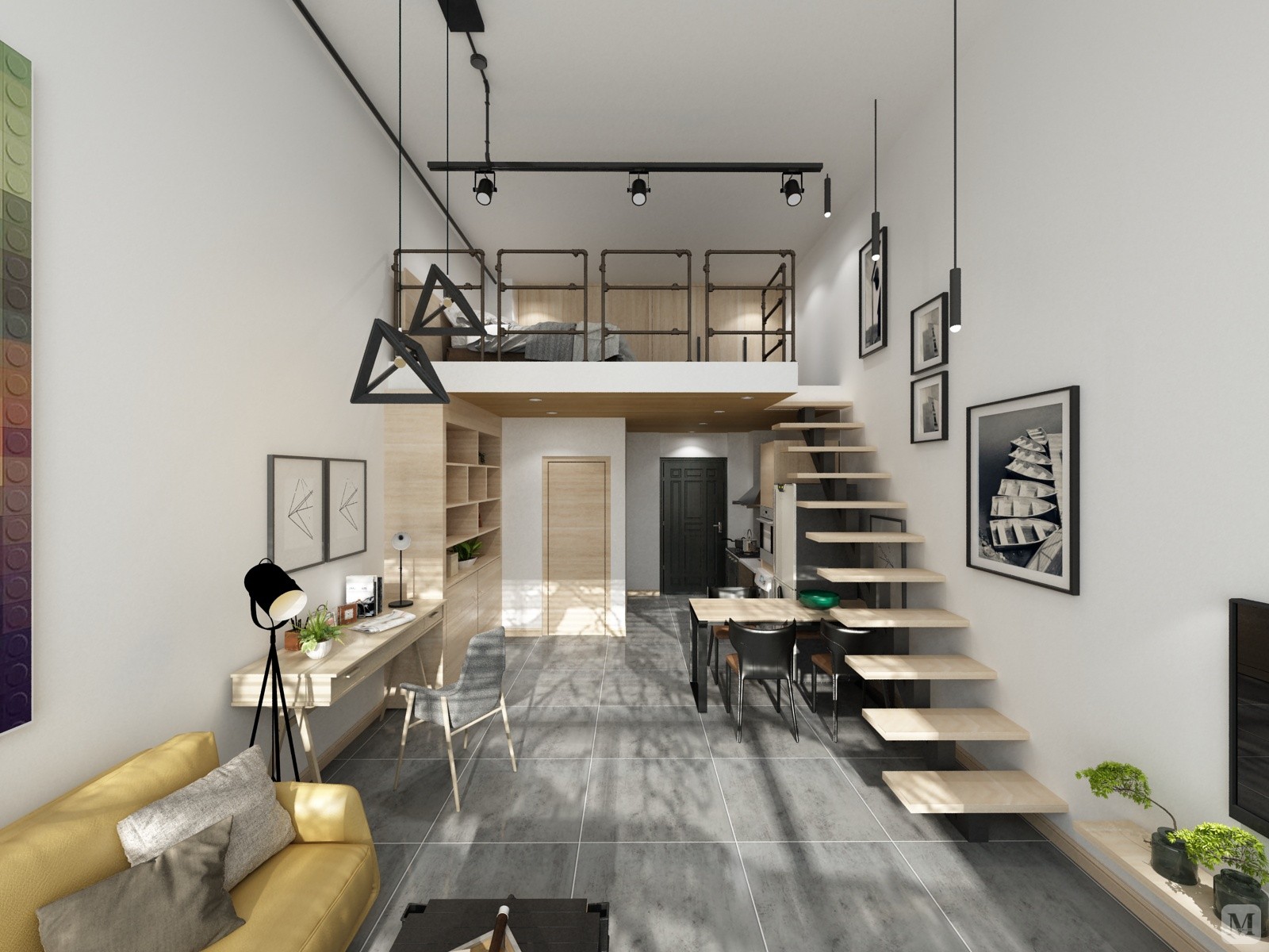 5万66㎡混搭一房装修津滨置业广场|台式简约 工业风