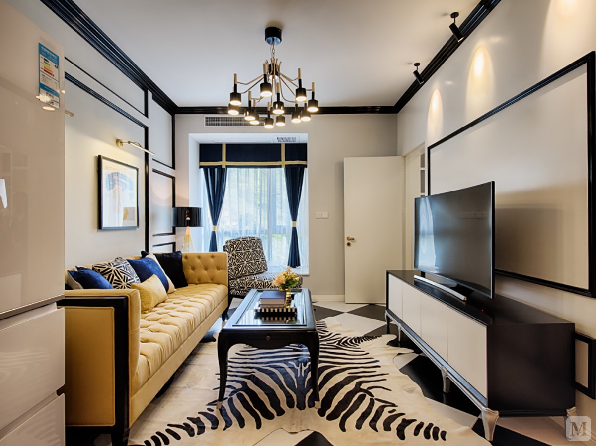 39.9万186㎡简欧复式装修极具现代感又不失实用性