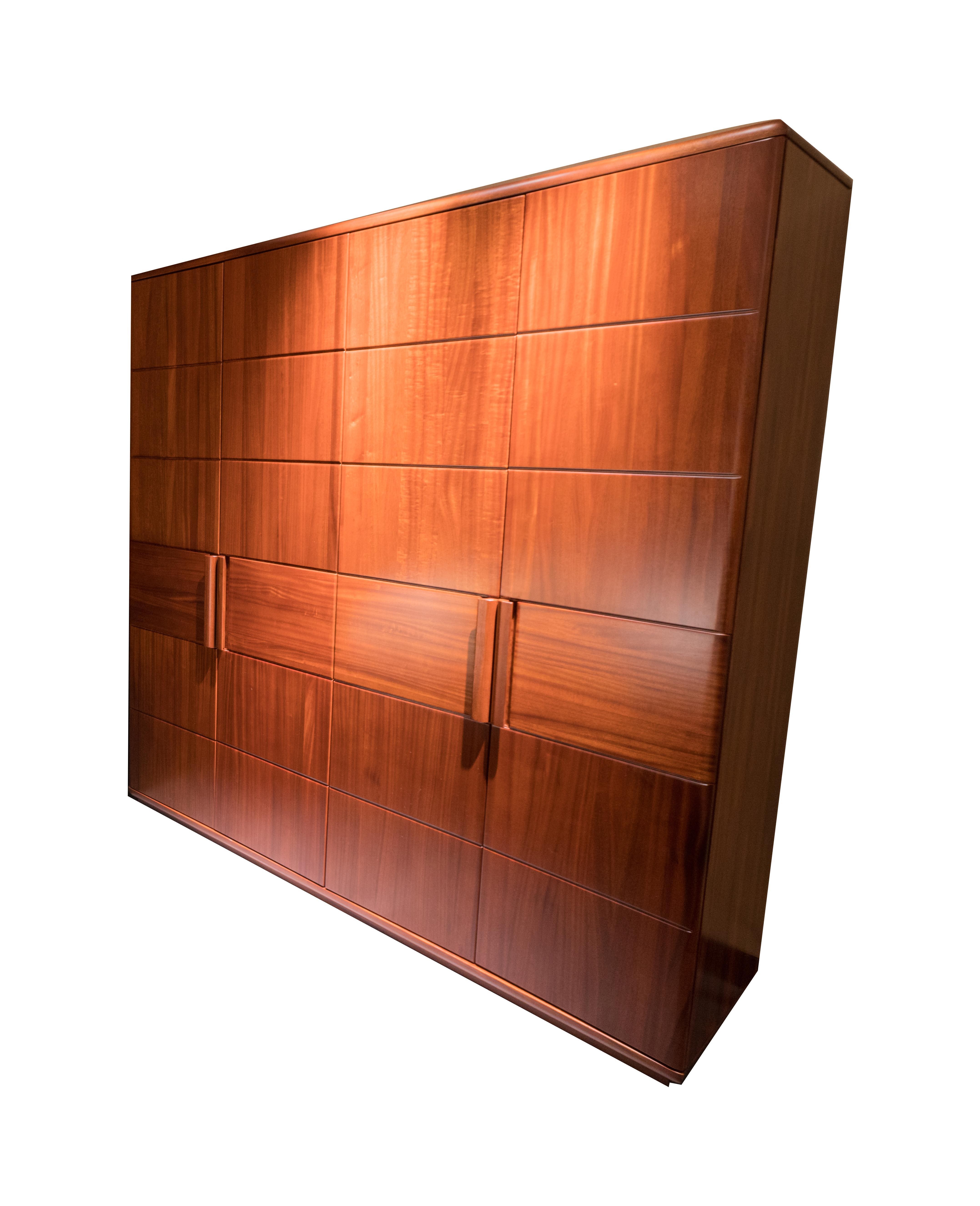 意风 四门衣柜 北欧风格沙比利四门衣柜 意风