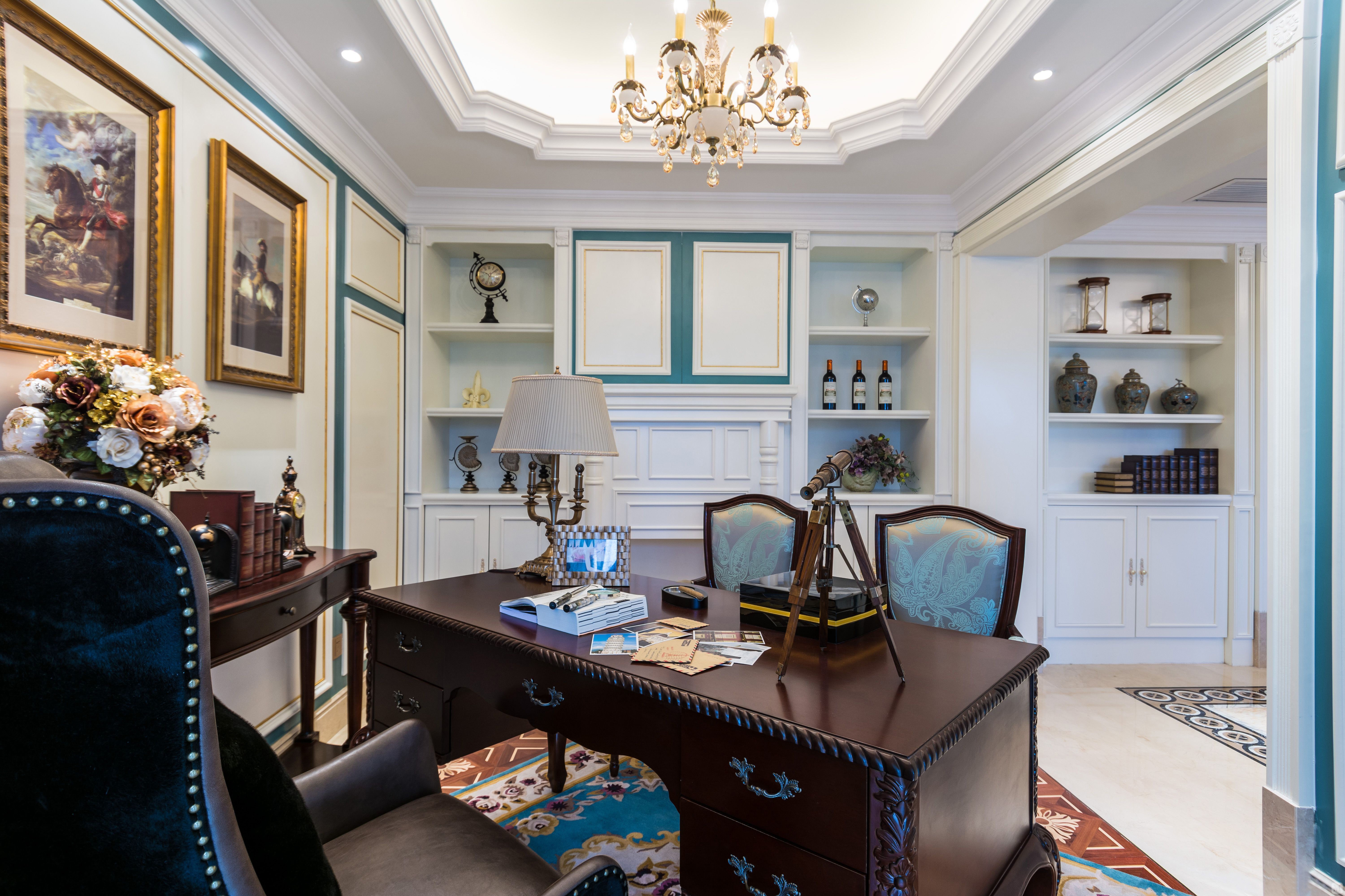 简欧书房吊顶装修效果图