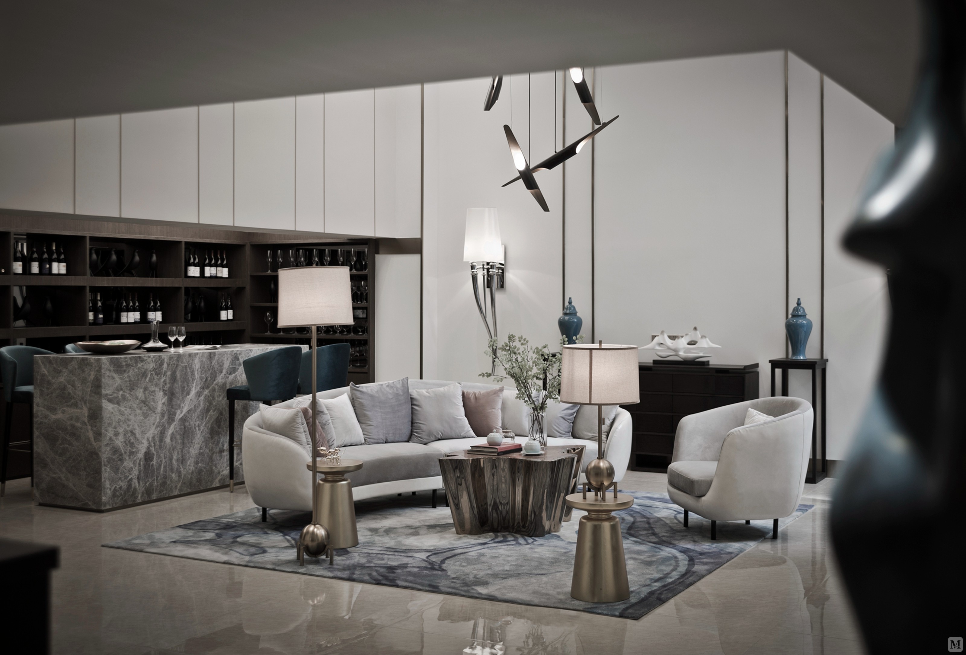 7万115㎡中式三房装修碧桂园公园里 186平新中式风格