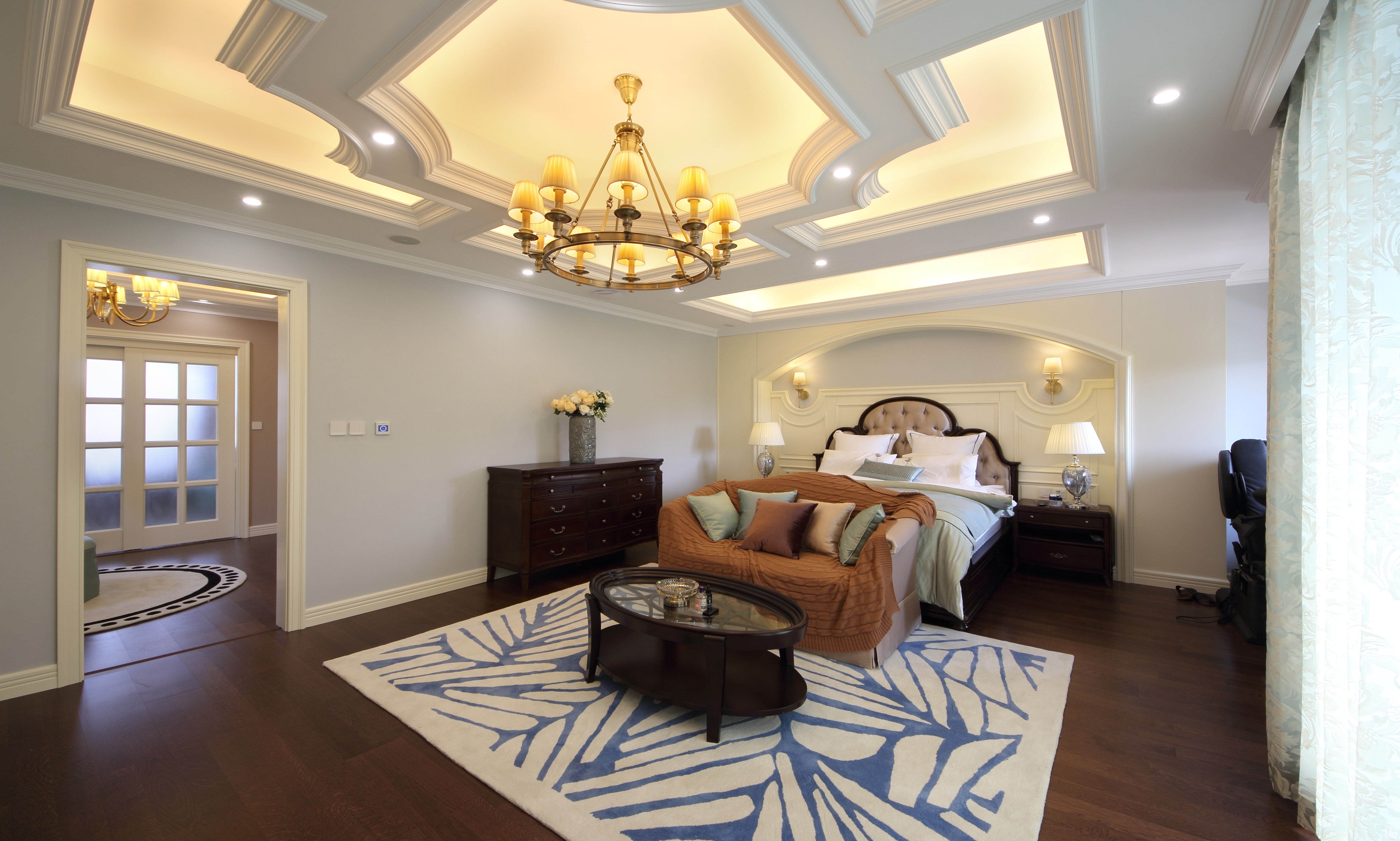 简欧卧室吊顶装修效果图