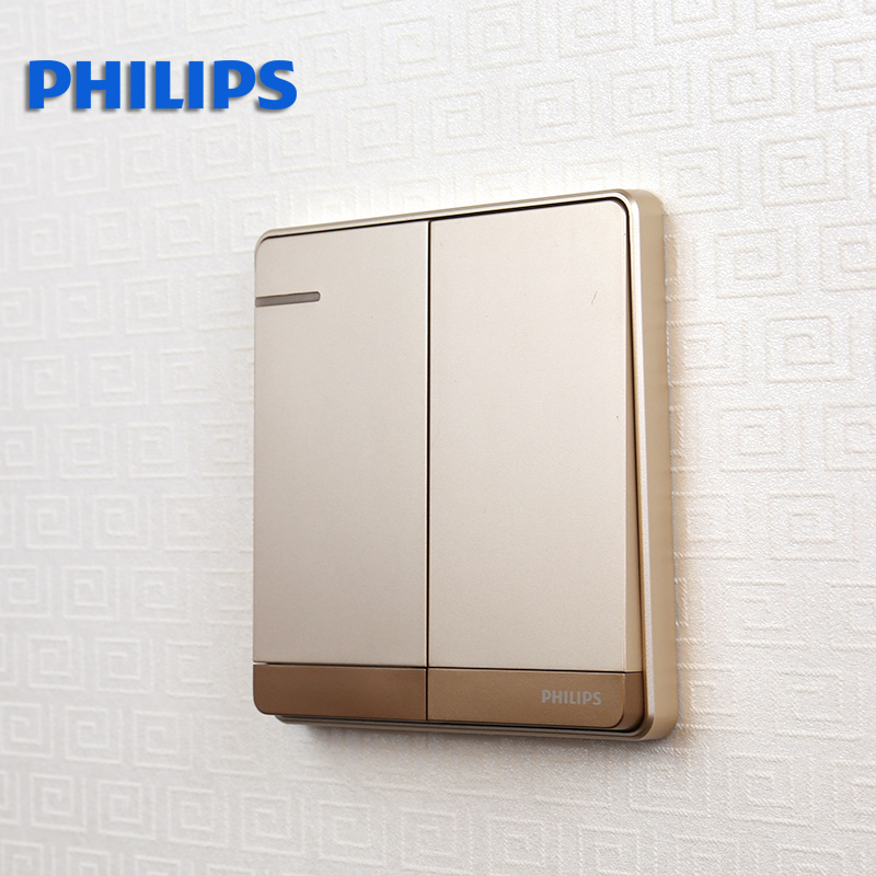 飞利浦开关飞逸香槟金1