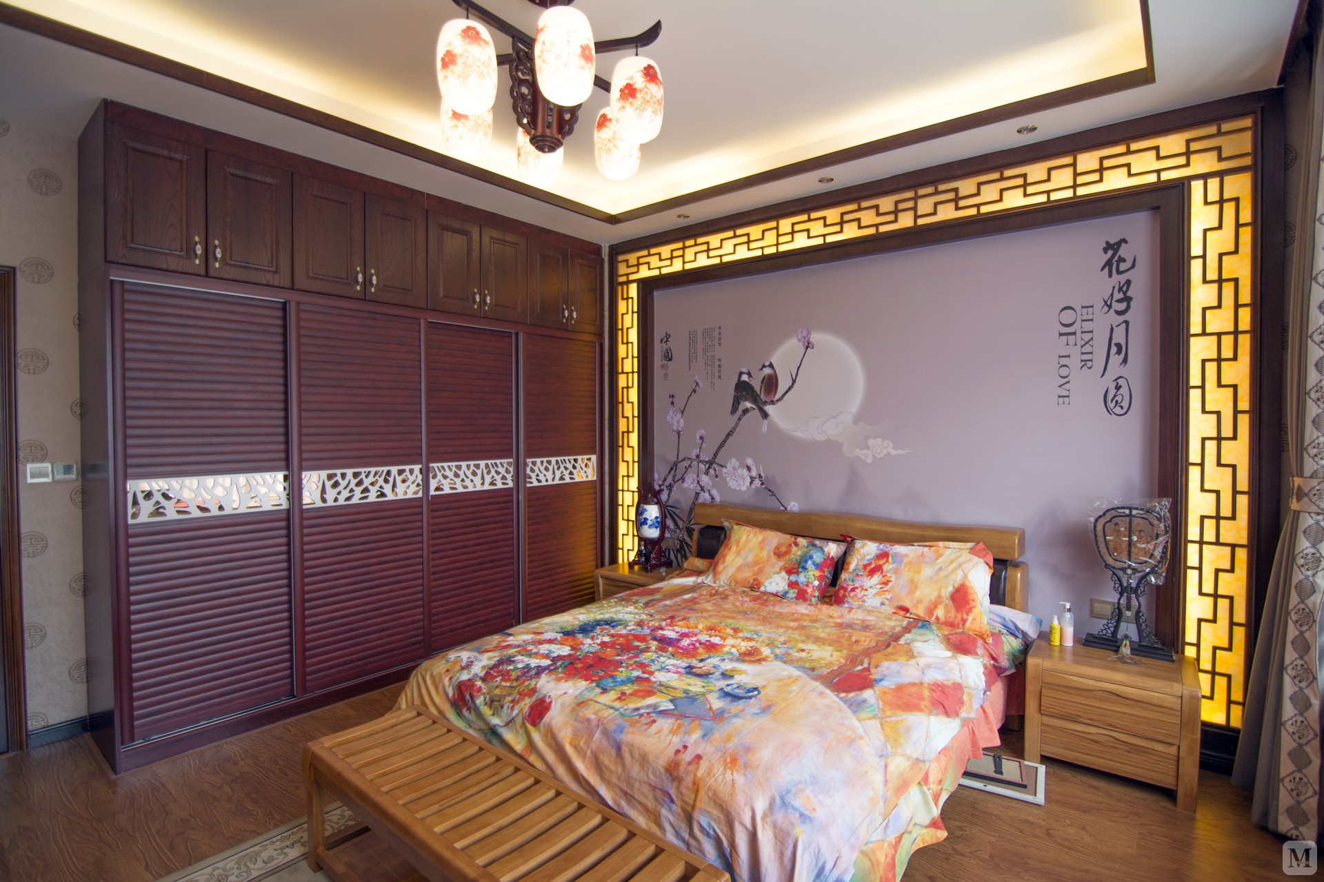 中式卧室吊顶装修效果图