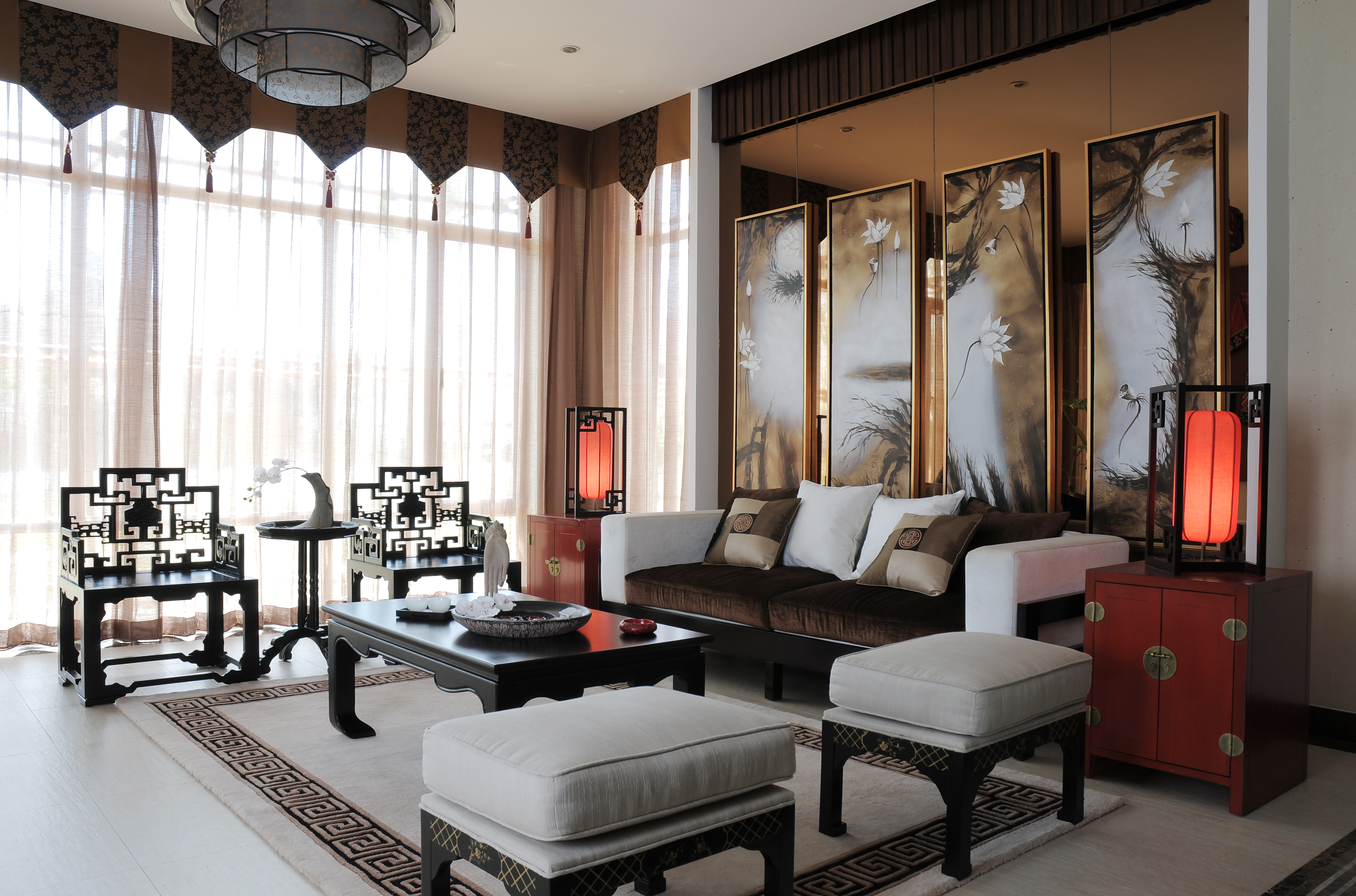 中式雅居别墅新古典装修案例-红星美凯龙设计机构案例网