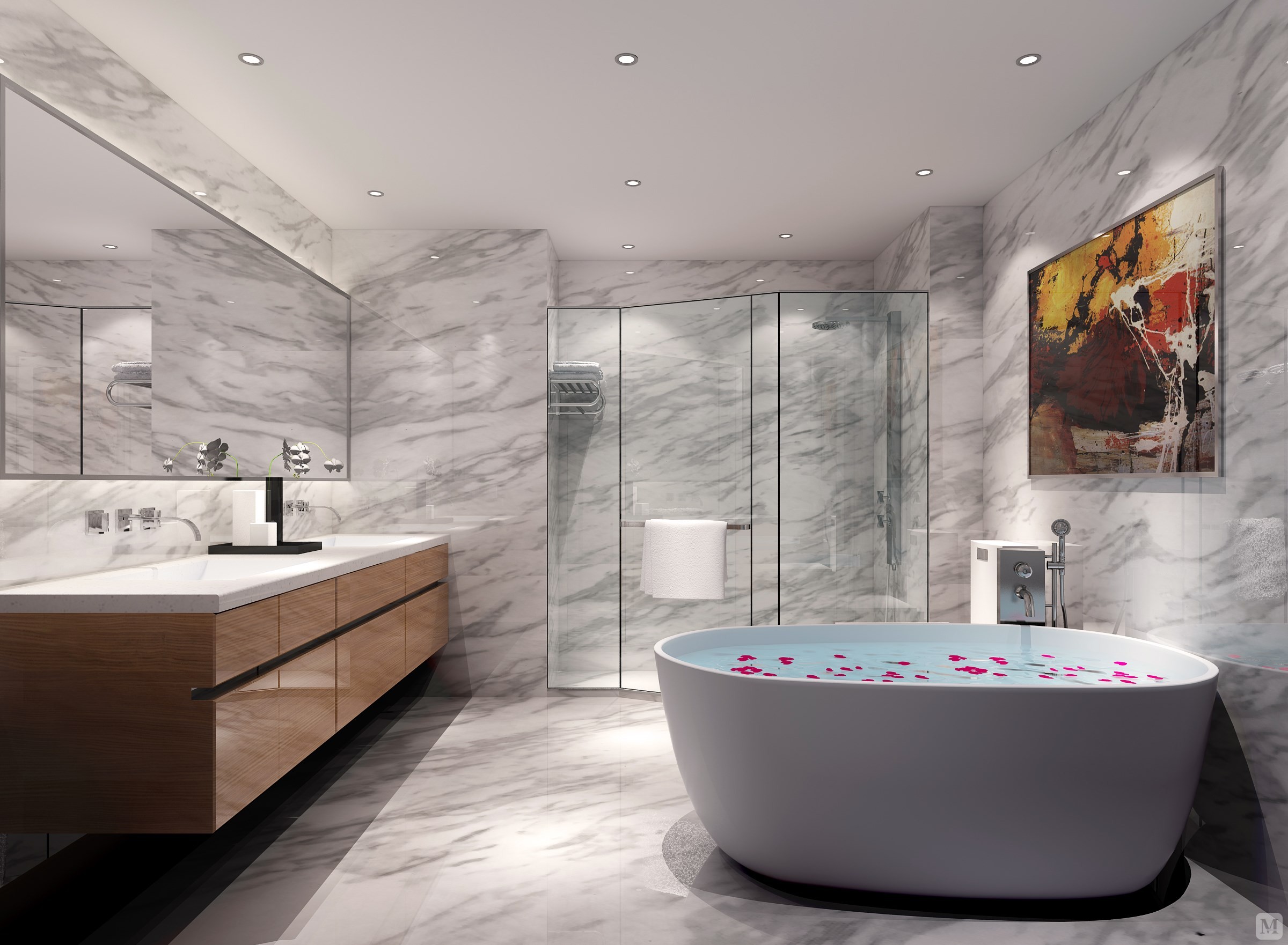 简约卫生间灯具装修效果图