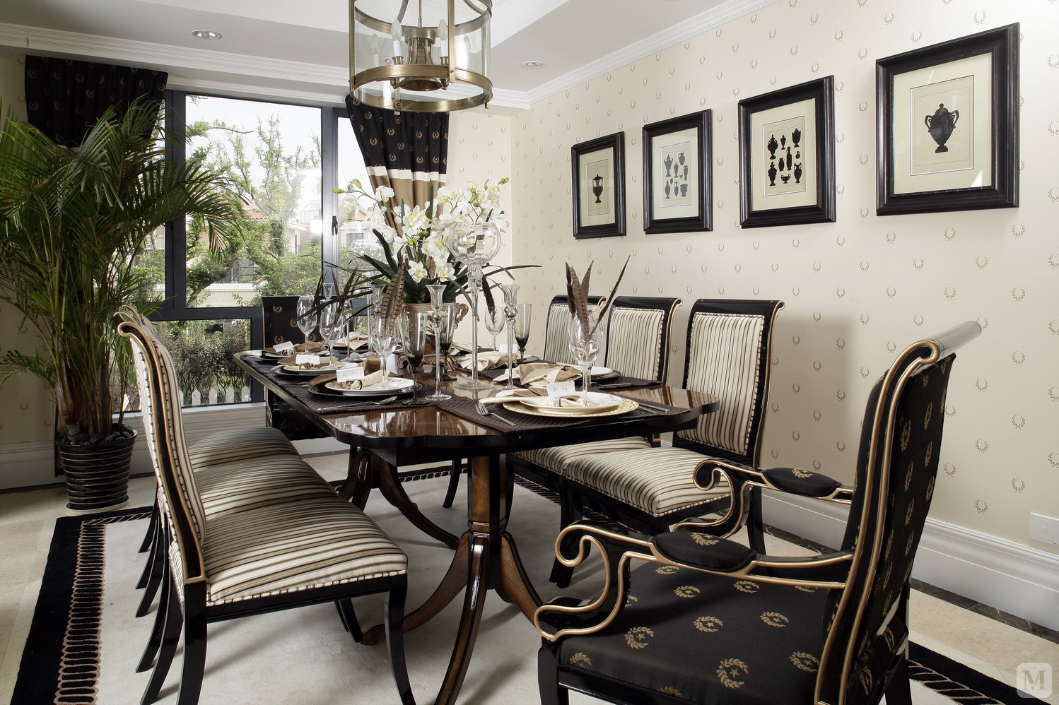 art deco餐厅餐桌装修效果图