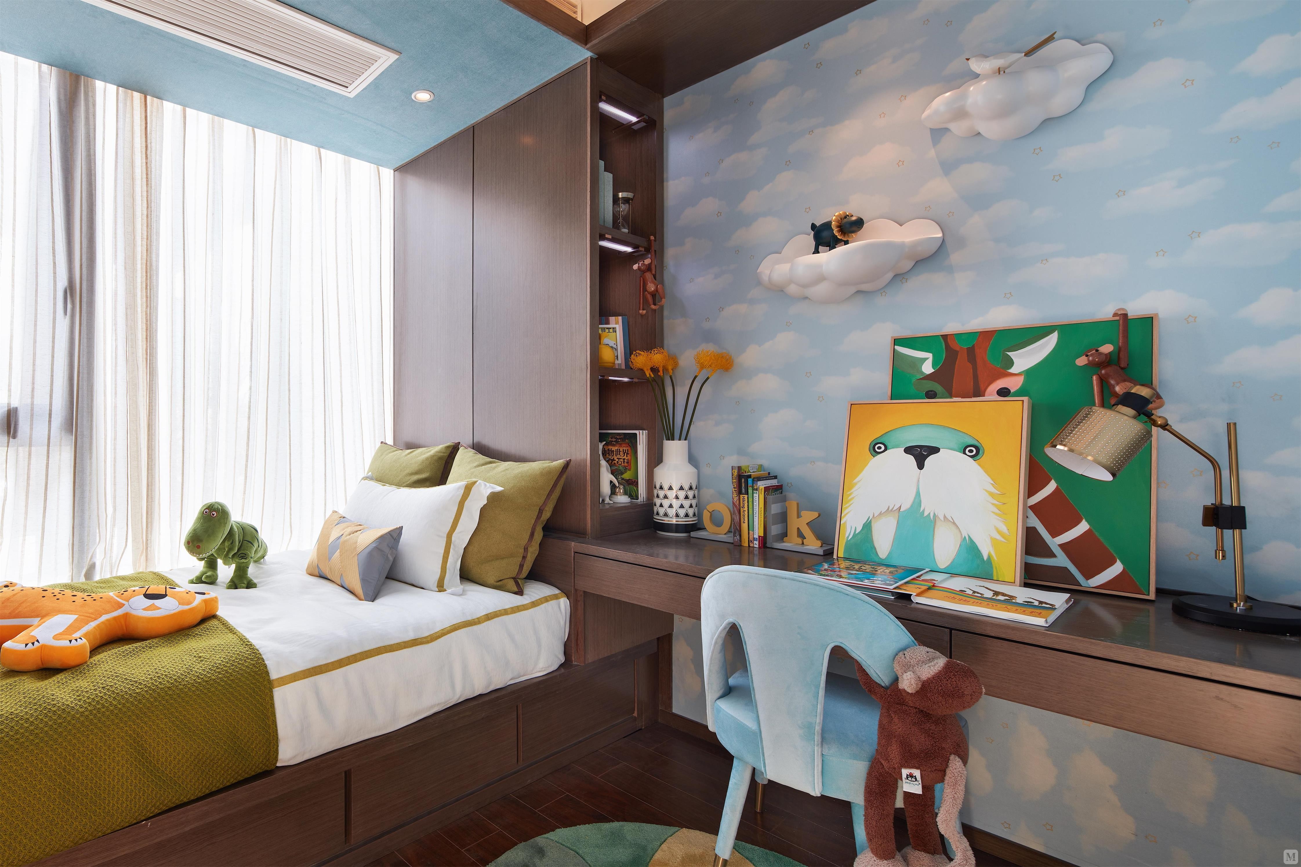 简约儿童房窗帘装修效果图