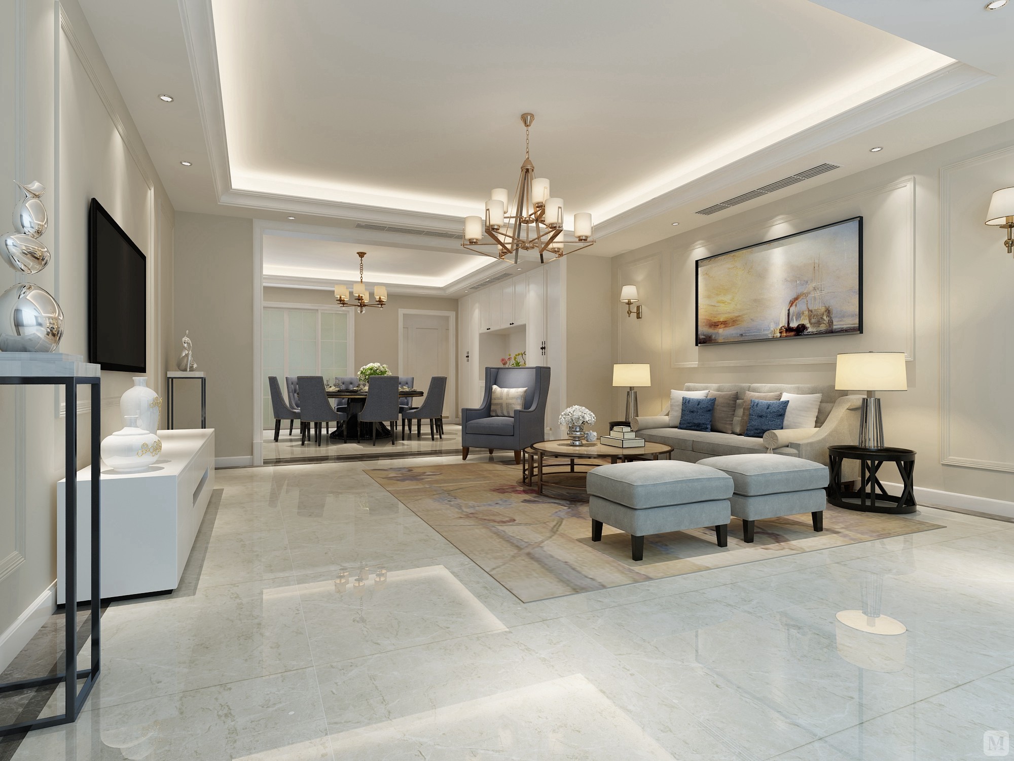 0万380㎡简约别墅装修龙华花园 极简装修