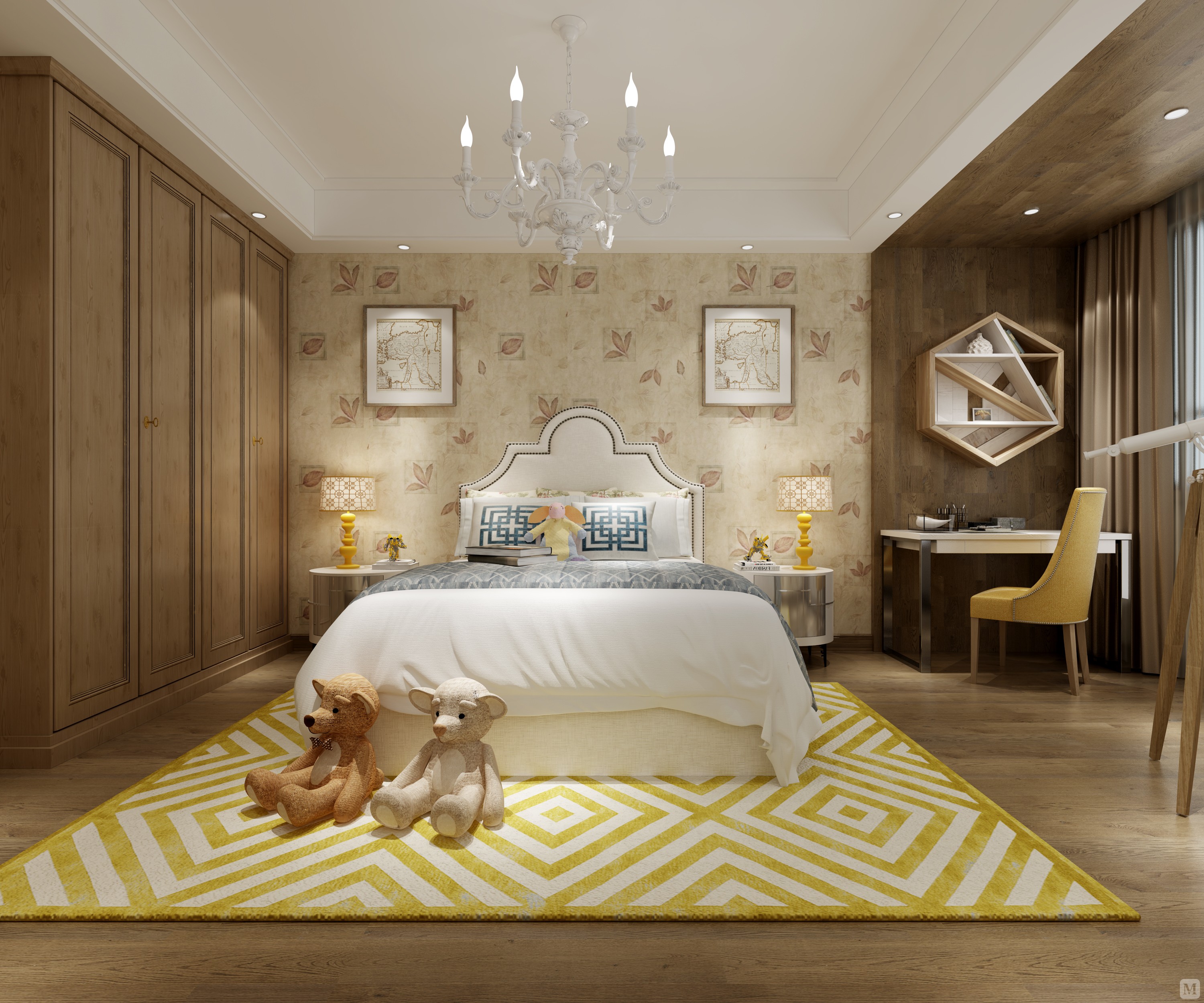 方案是围绕现代简约为主题,适合于30岁左右的三口之家居住,再加上中式