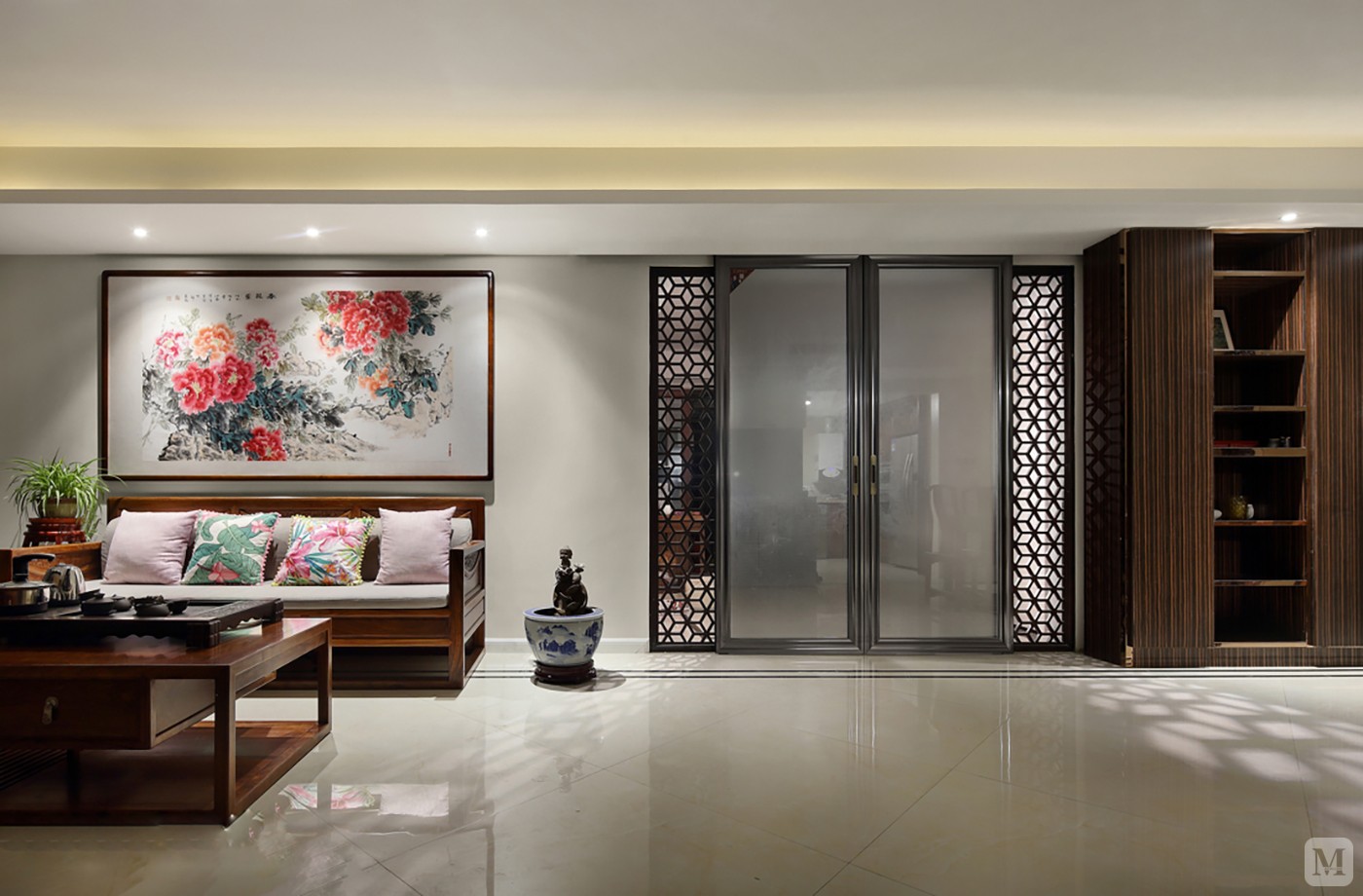 新古典客厅背景墙装修效果图