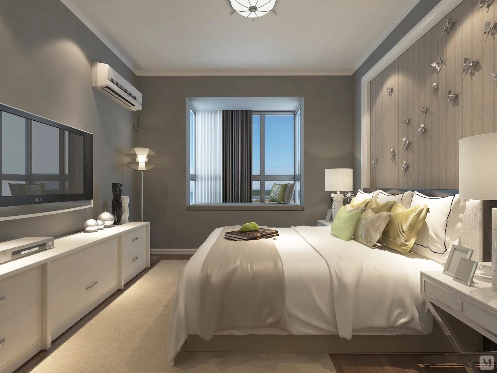 简约卧室窗帘装修效果图