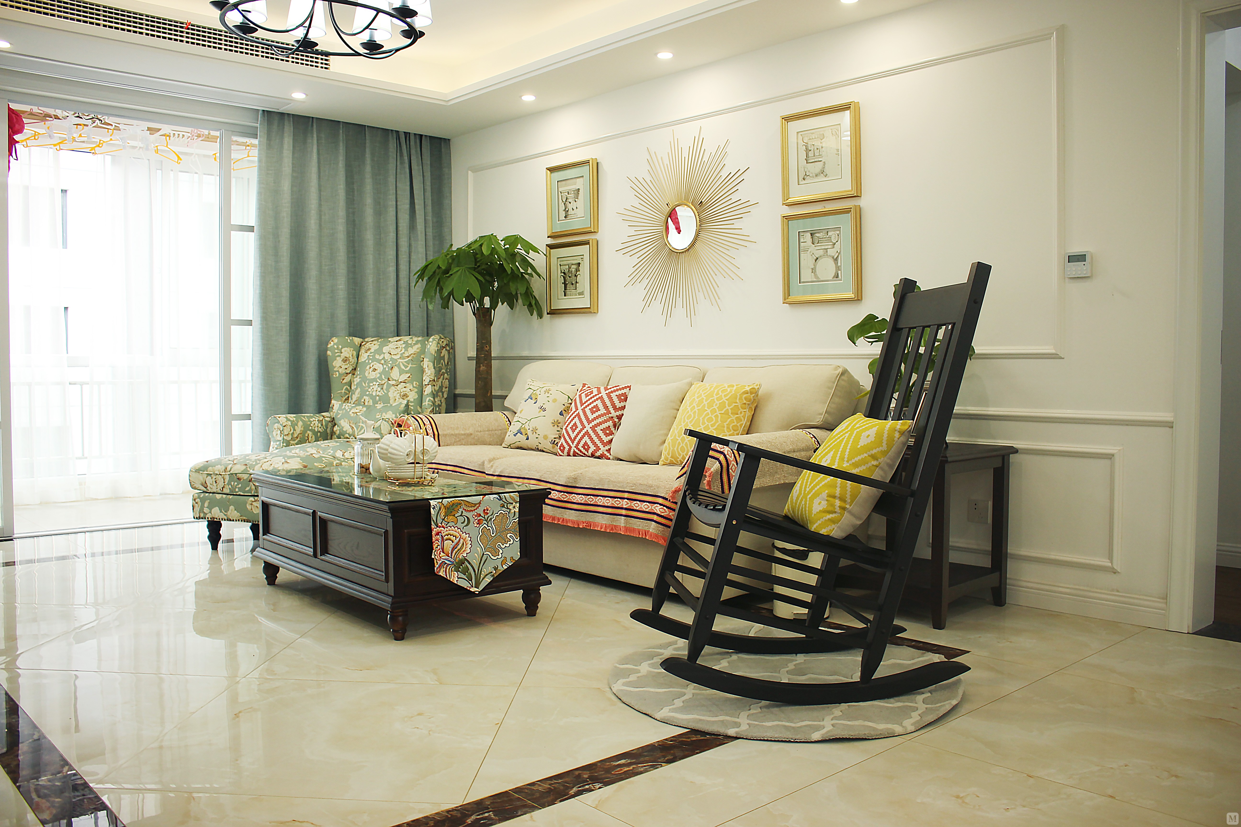 万达华府白色轻美风_美式二房 设计装修案例图-呼和浩特红星美凯龙