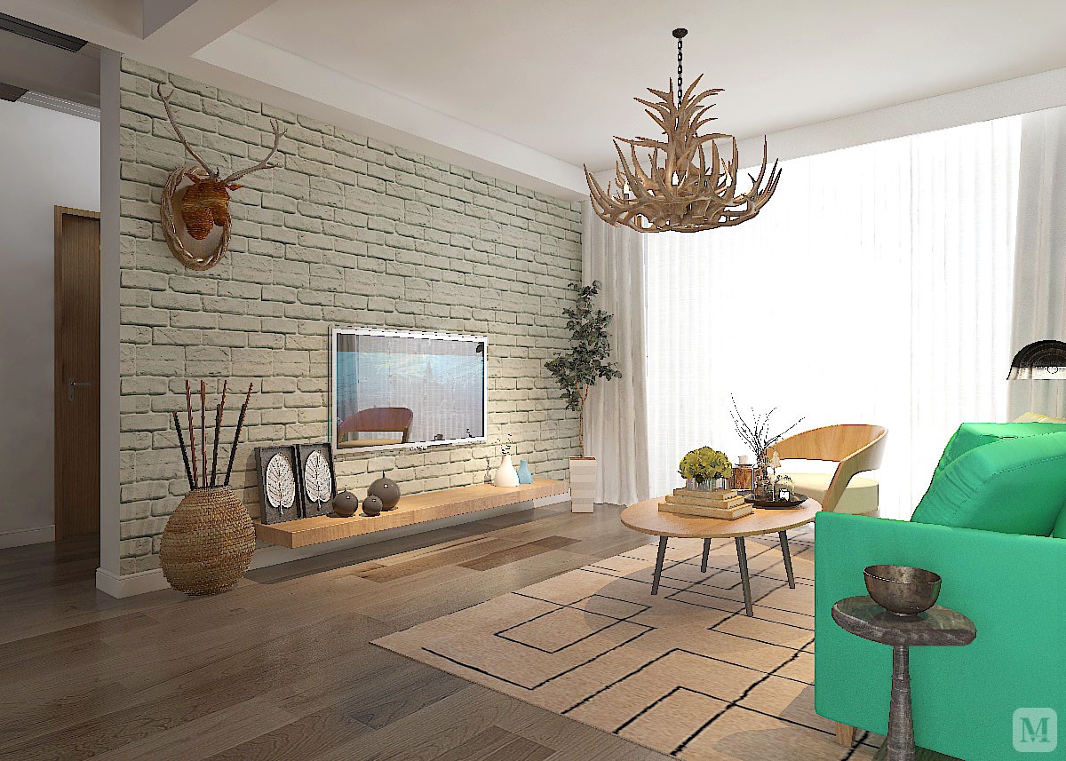 1万133㎡简约三房装修丽景蓝湾设计方案-红星美凯龙家装效果图