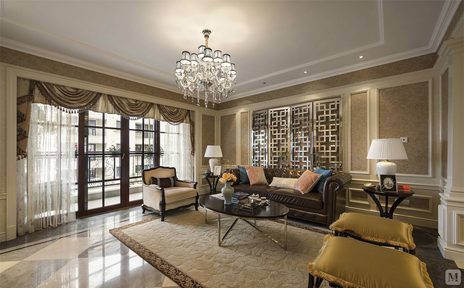 简欧客厅背景墙装修效果图-红星美凯龙家装效果图