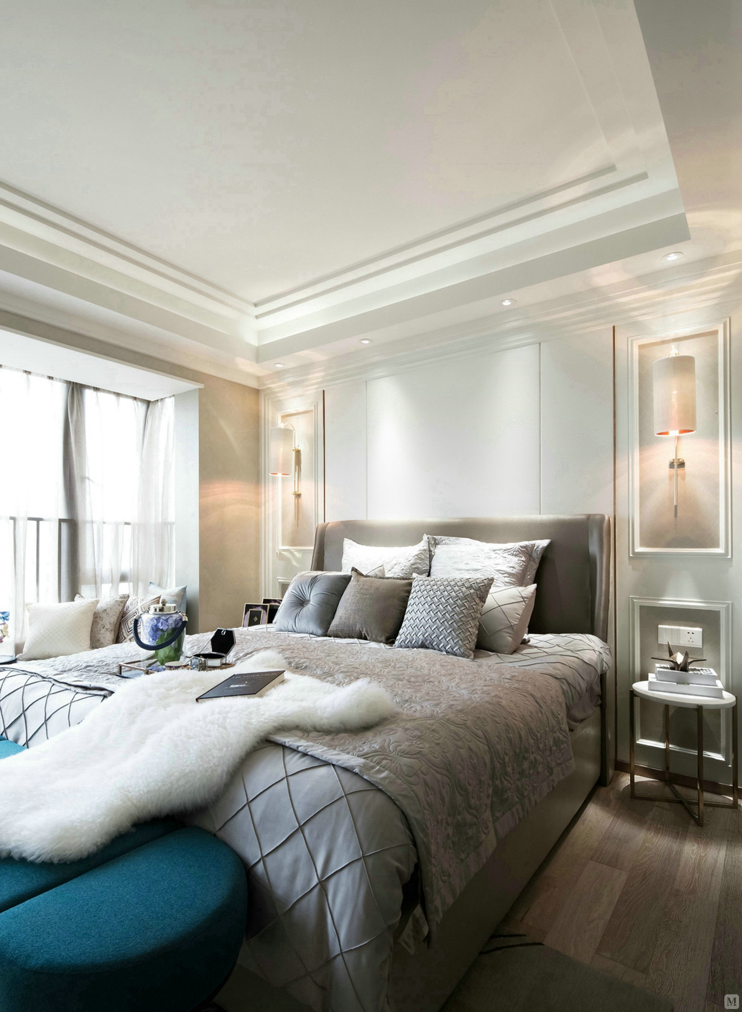 简欧卧室吊顶装修效果图