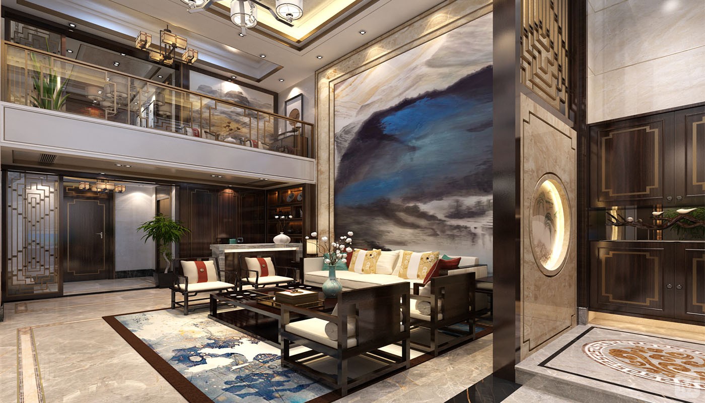 74.2万360㎡中式复式装修午后阳光 温馨舒适-别墅新中式