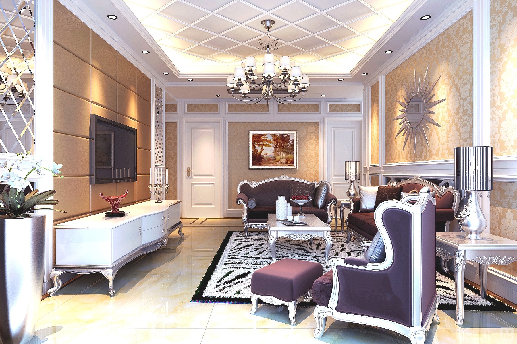 简欧风格,即经过简化了的欧式风格,在一定程度上继承了欧洲装饰的室内