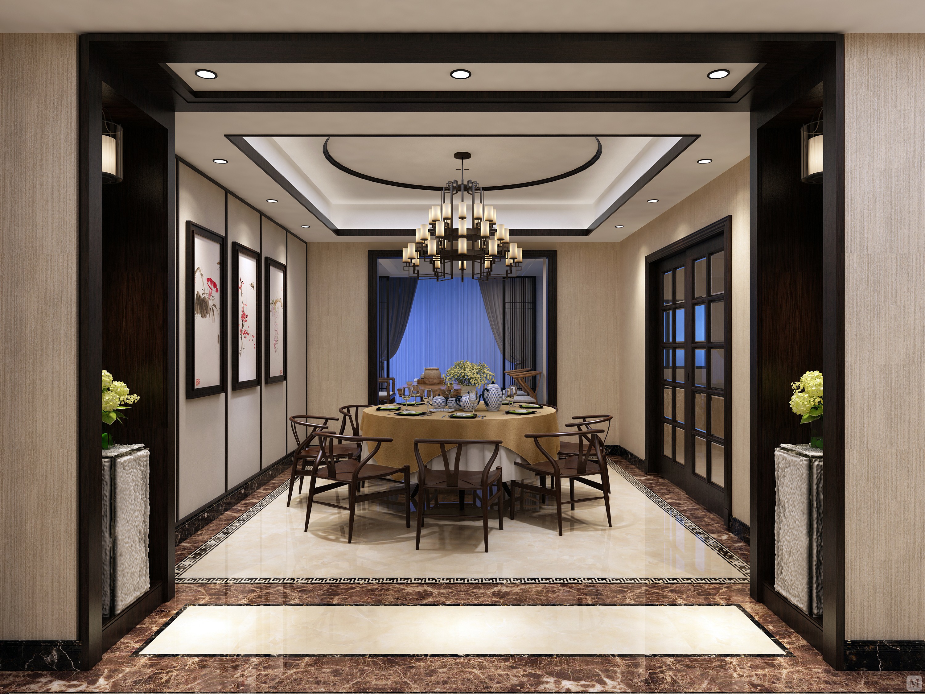 8万188㎡中式四房装修【巨丰装饰】-新中式