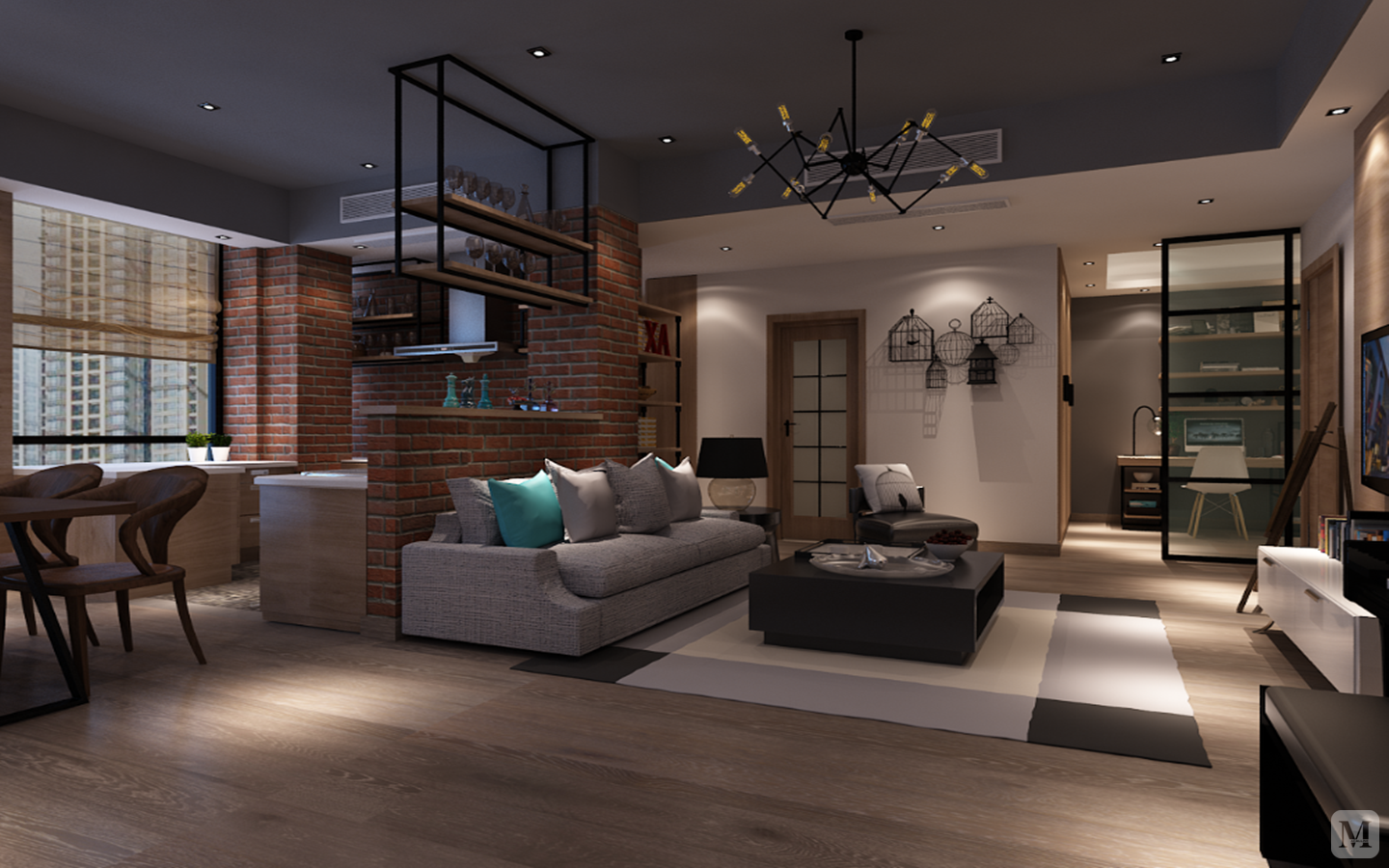 deco三房装修上海中环soho现代装修设计-红星美凯龙家装效果图