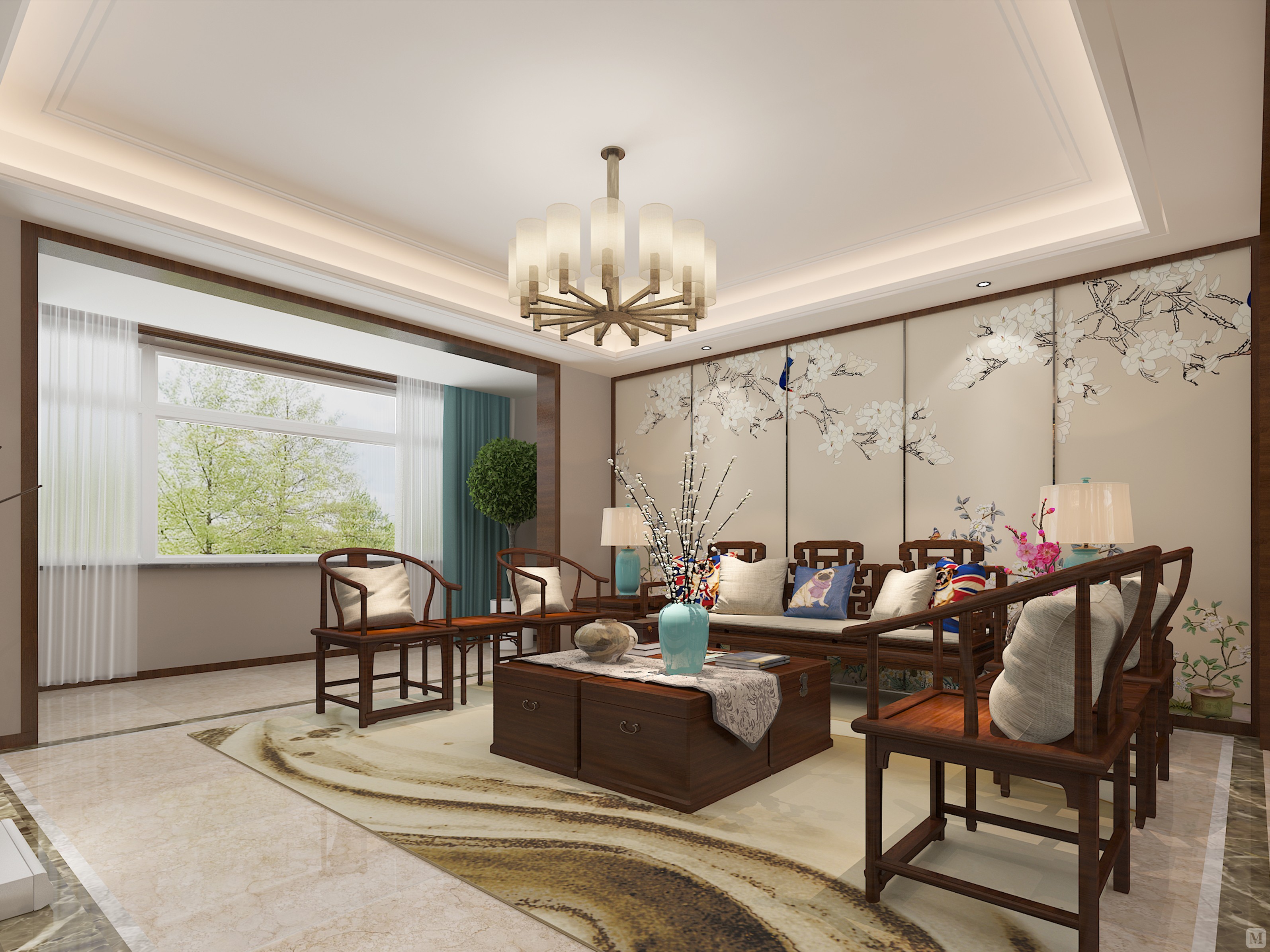 0万160㎡中式四房装修橡树湾--新中式