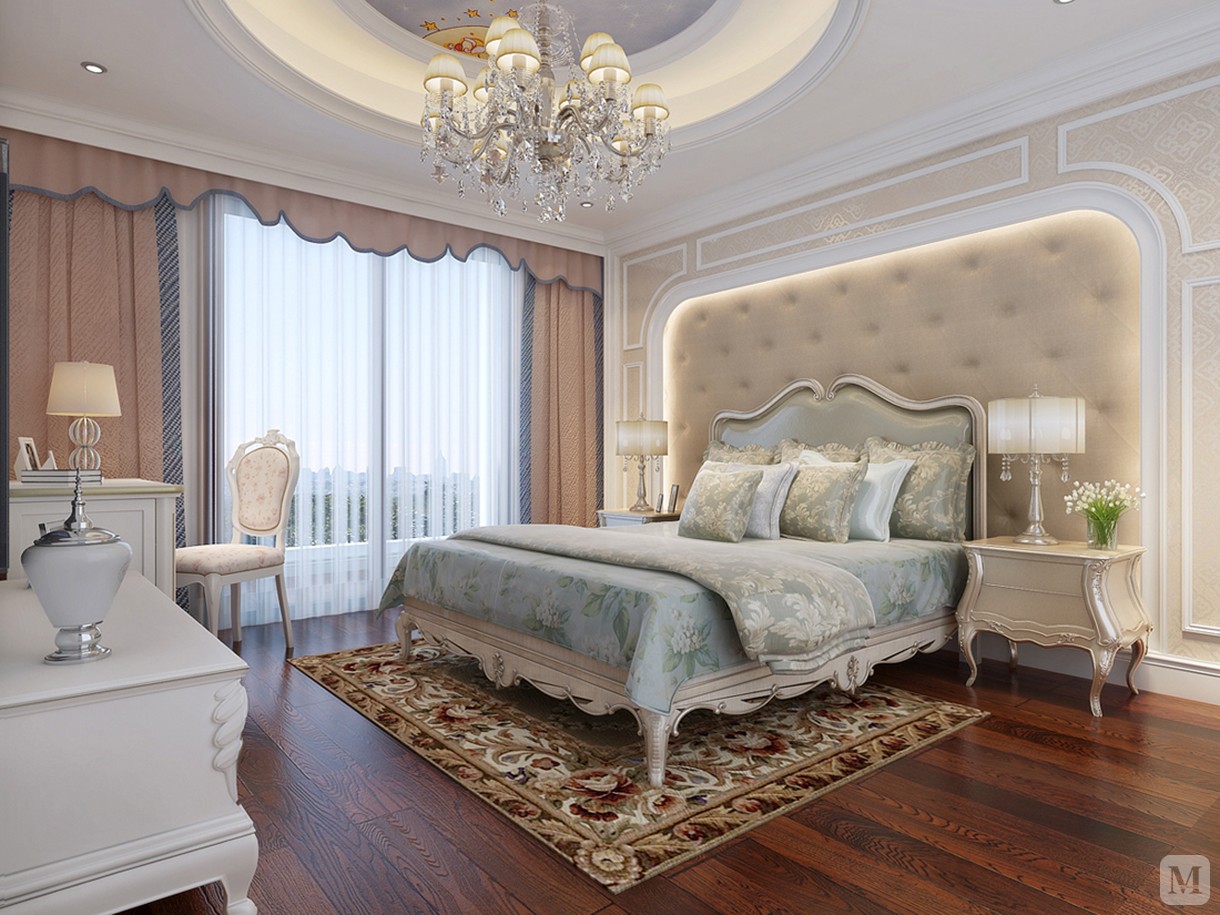 呈现空间的高贵与典雅,而引人注目的欧式石膏线运用,古典的欧式玄关柜