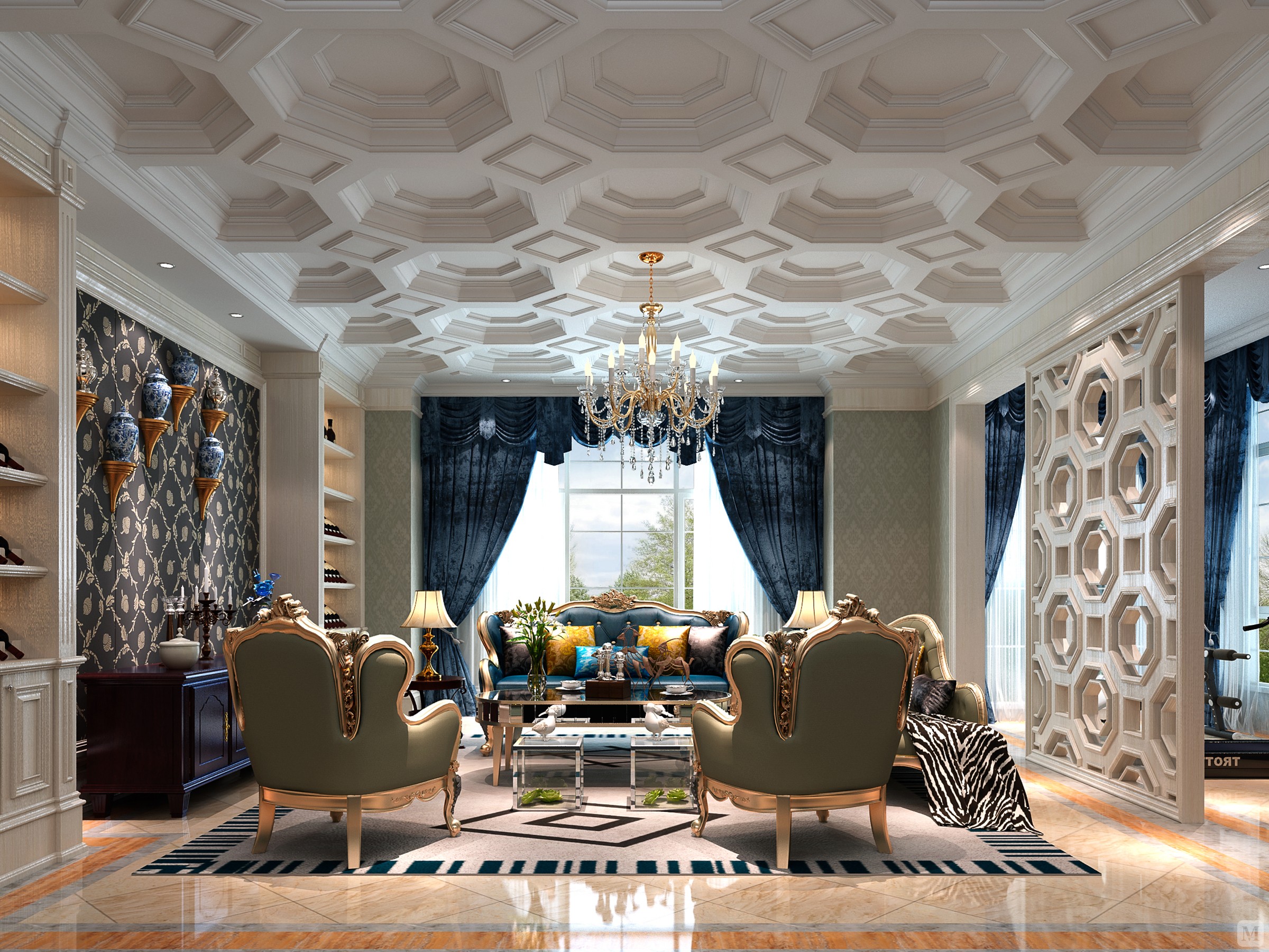 4万305㎡简欧别墅装修天恒乐墅装修设计案例-红星美凯龙家装效果图