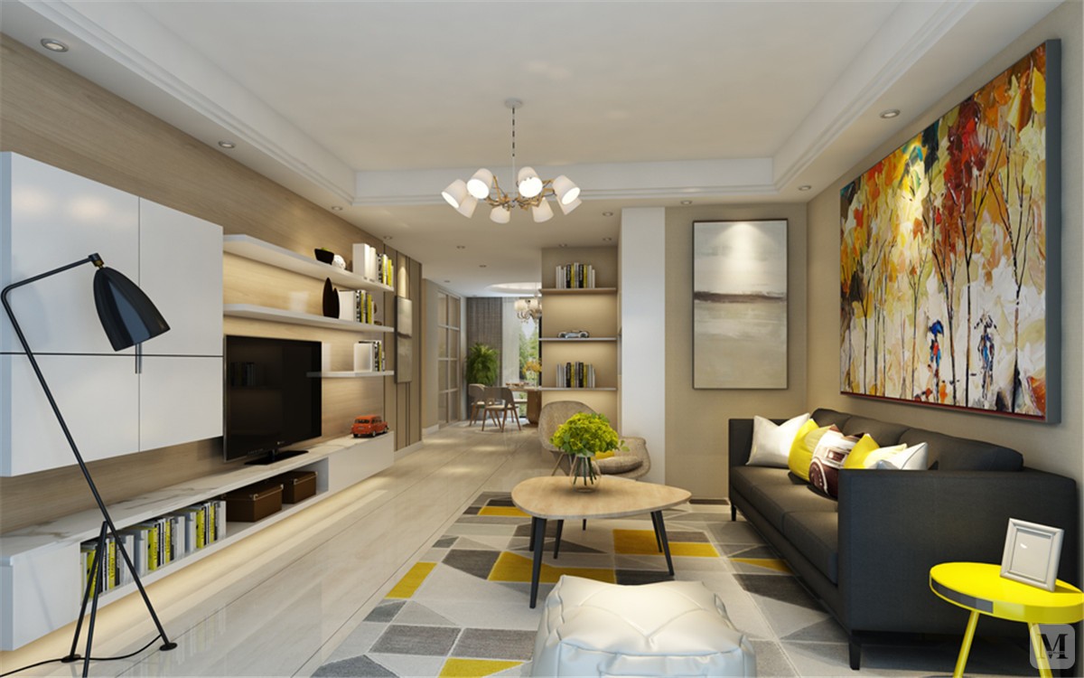 6万119㎡简约三房装修城市之光-140平方-现代风格