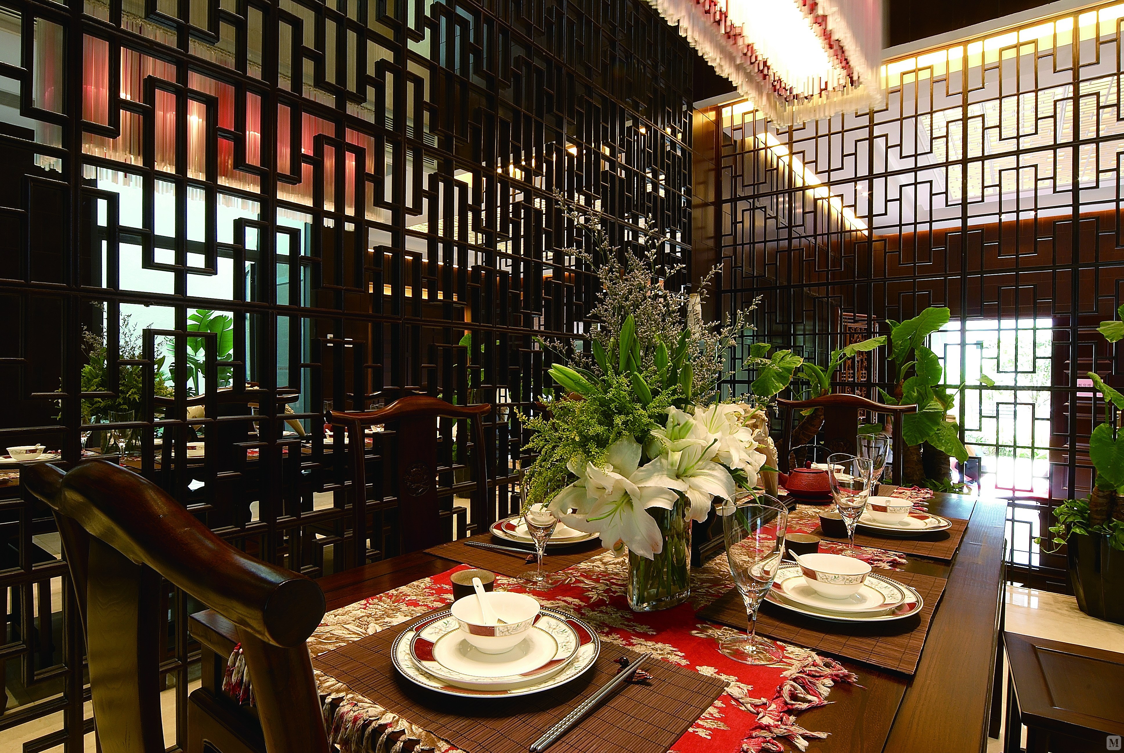 中式餐厅背景墙装修效果图