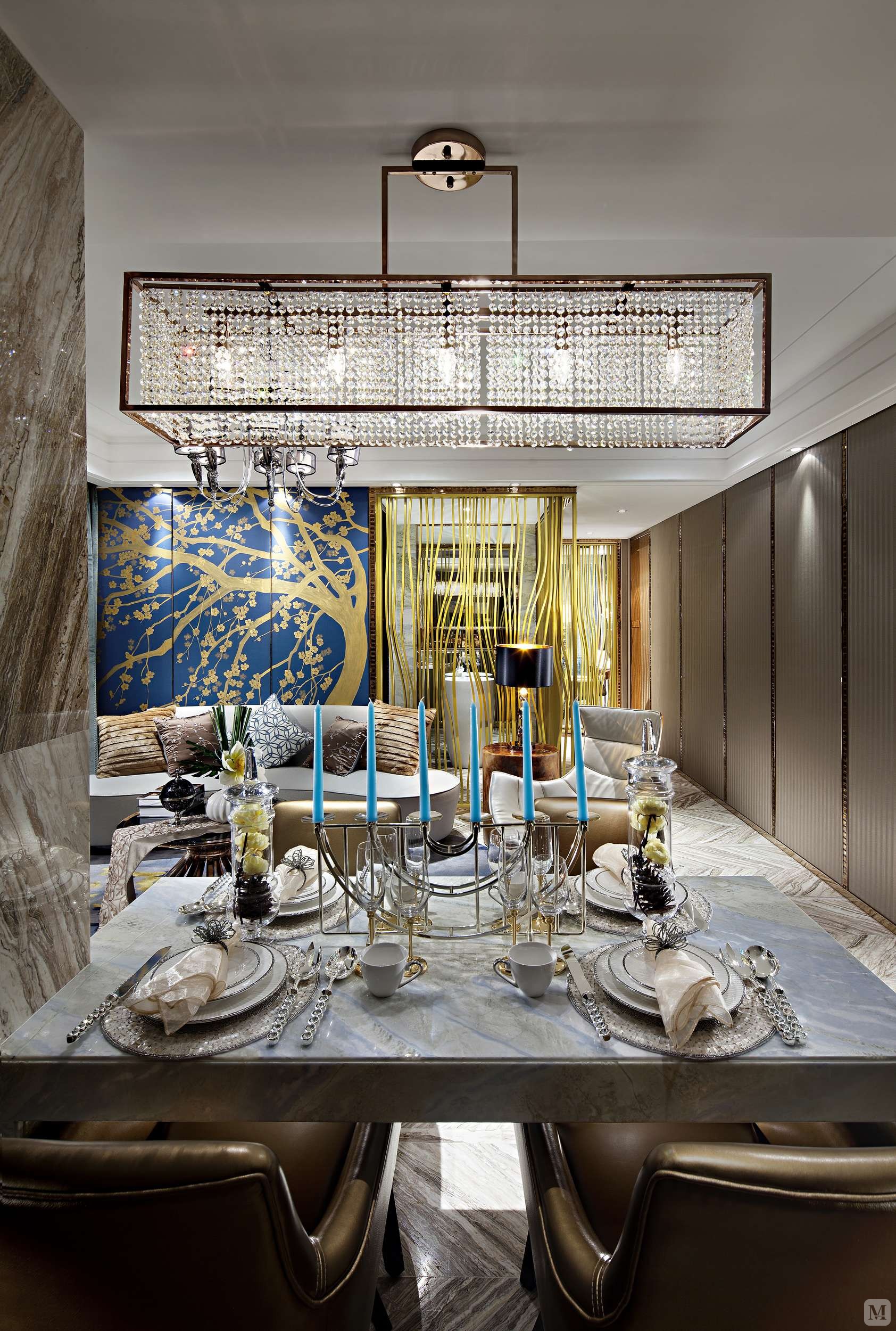 6万180㎡art deco四房装修深圳福田兰江山第-红星美凯龙家装效果图