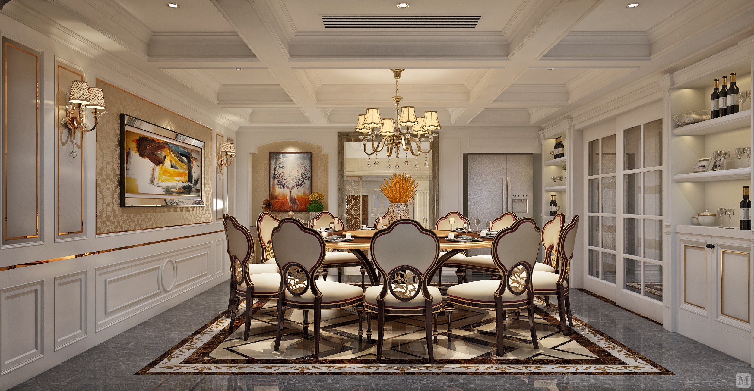 3万365㎡art deco别墅装修法式浪漫--自然气息-红星美凯龙家装效果图