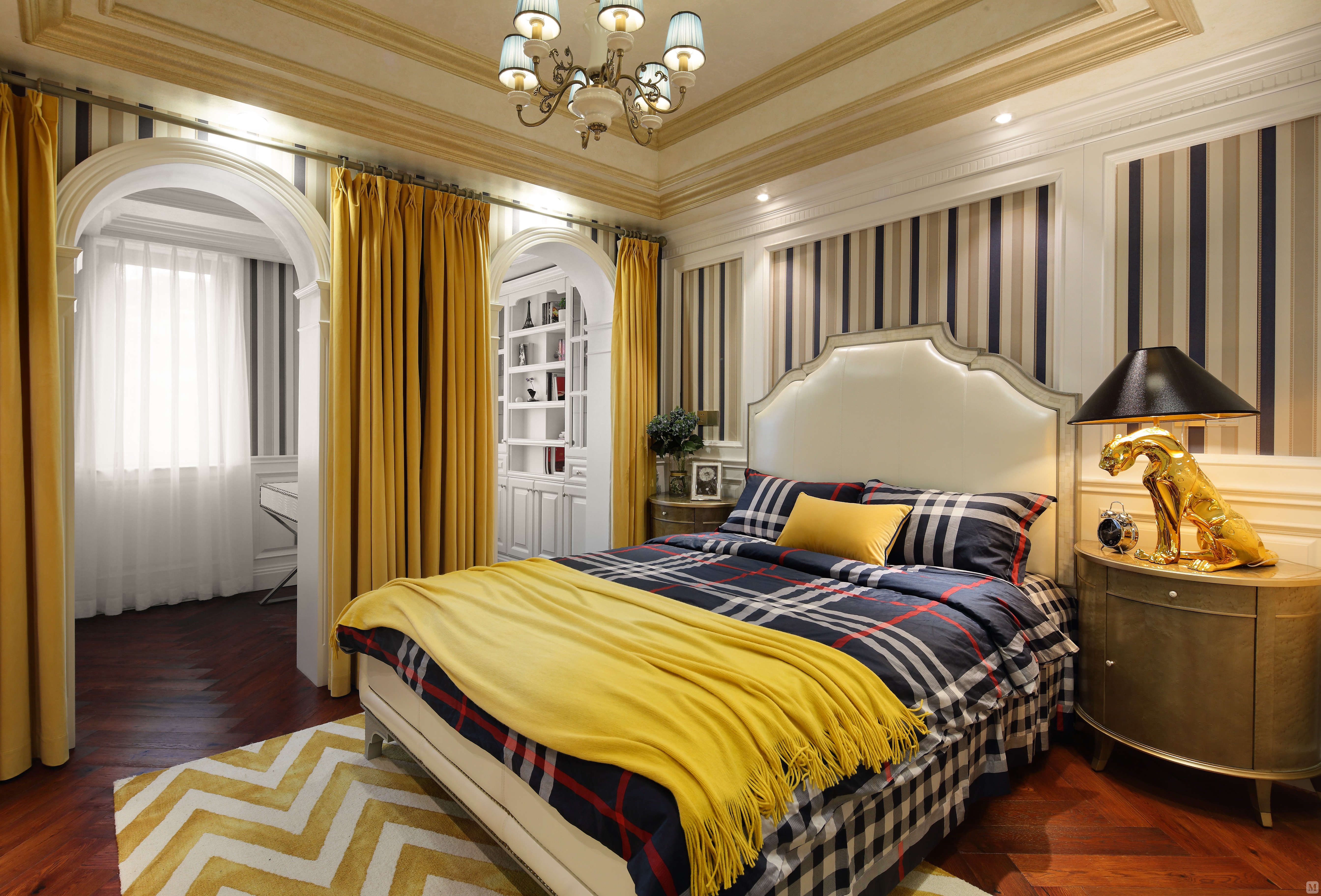 45.3万211㎡简欧别墅装修金域蓝湾400m欧式古典风格